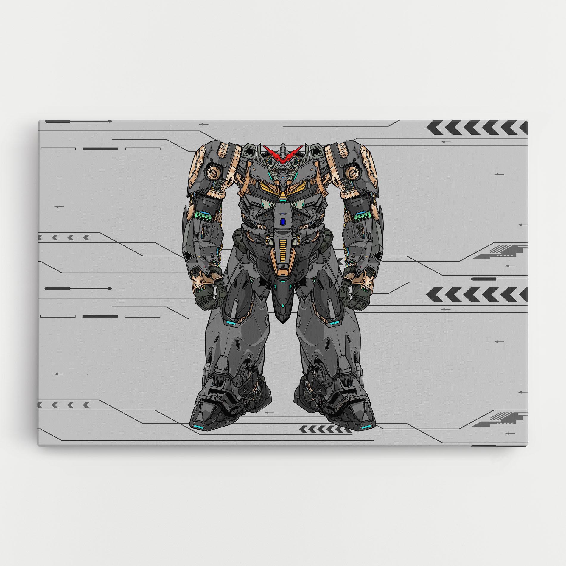 Leinwandbild Big Grey Robot mockup 0