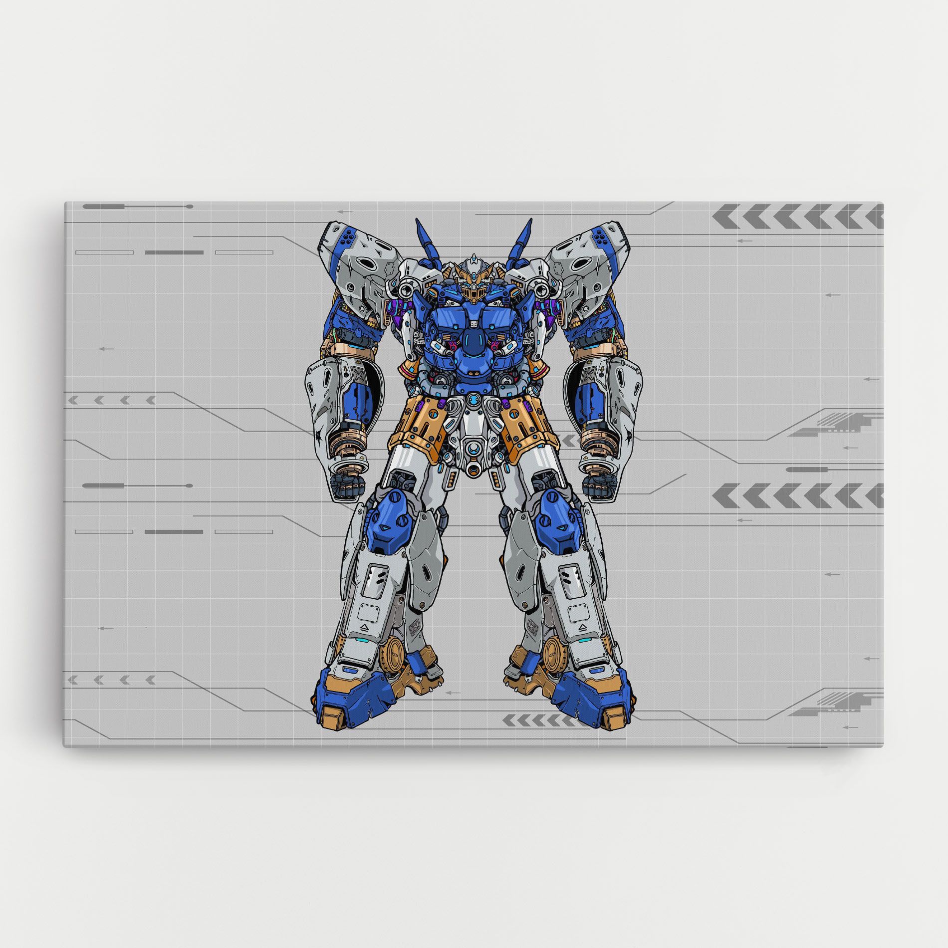 Blue Yellow Robot mockup 0