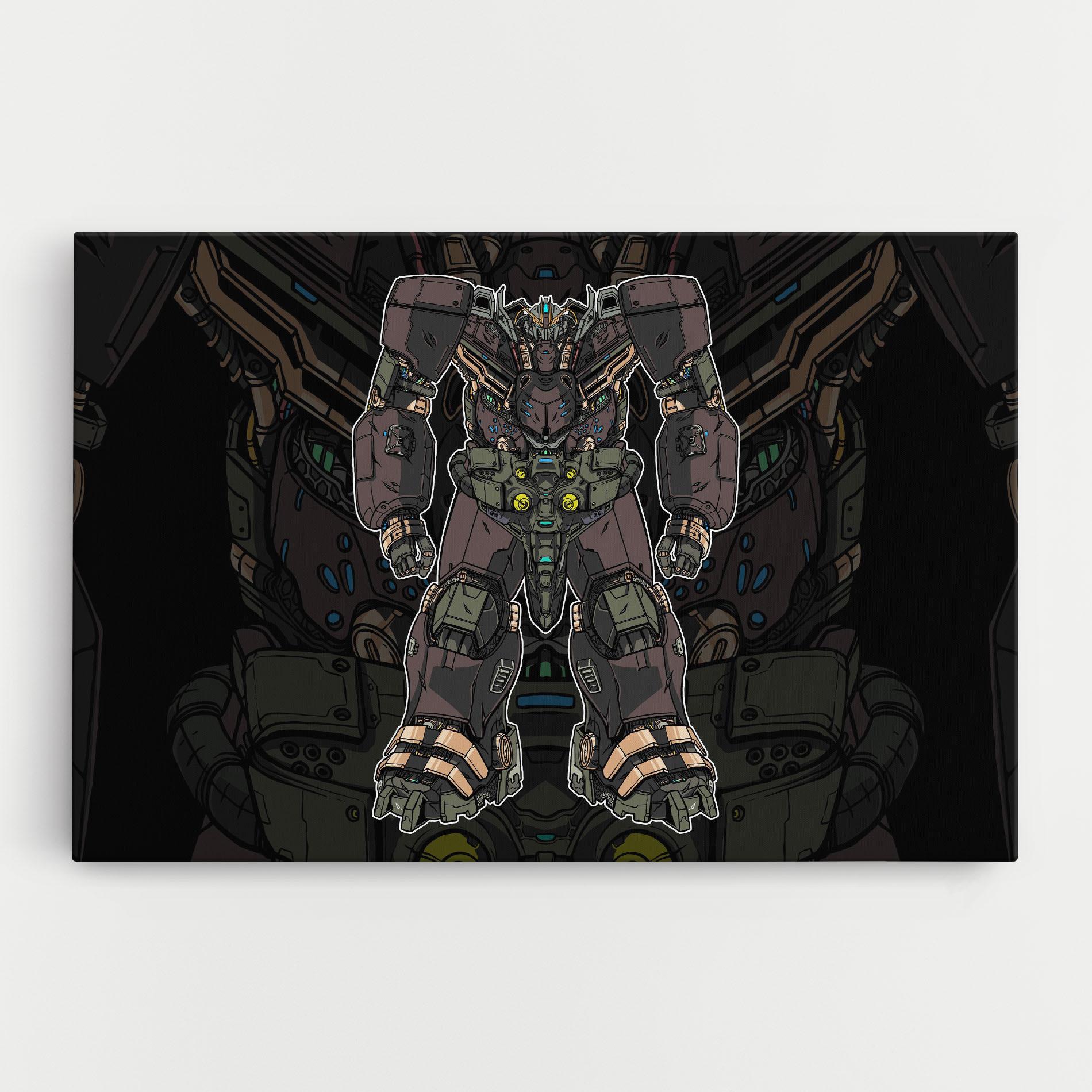 Leinwandbild Brown Grey Robot mockup 0