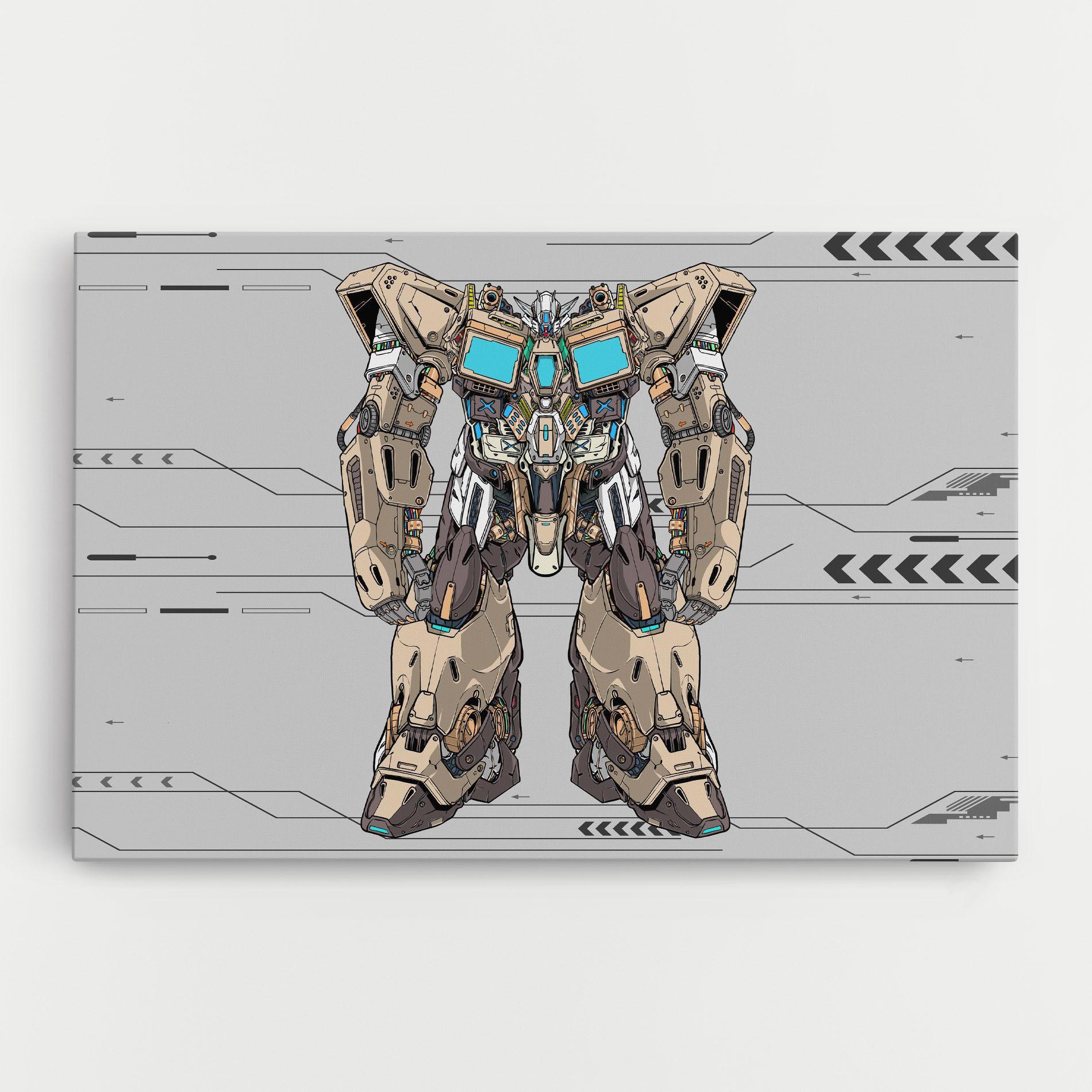 Leinwandbild Cream Blue Robot mockup 0