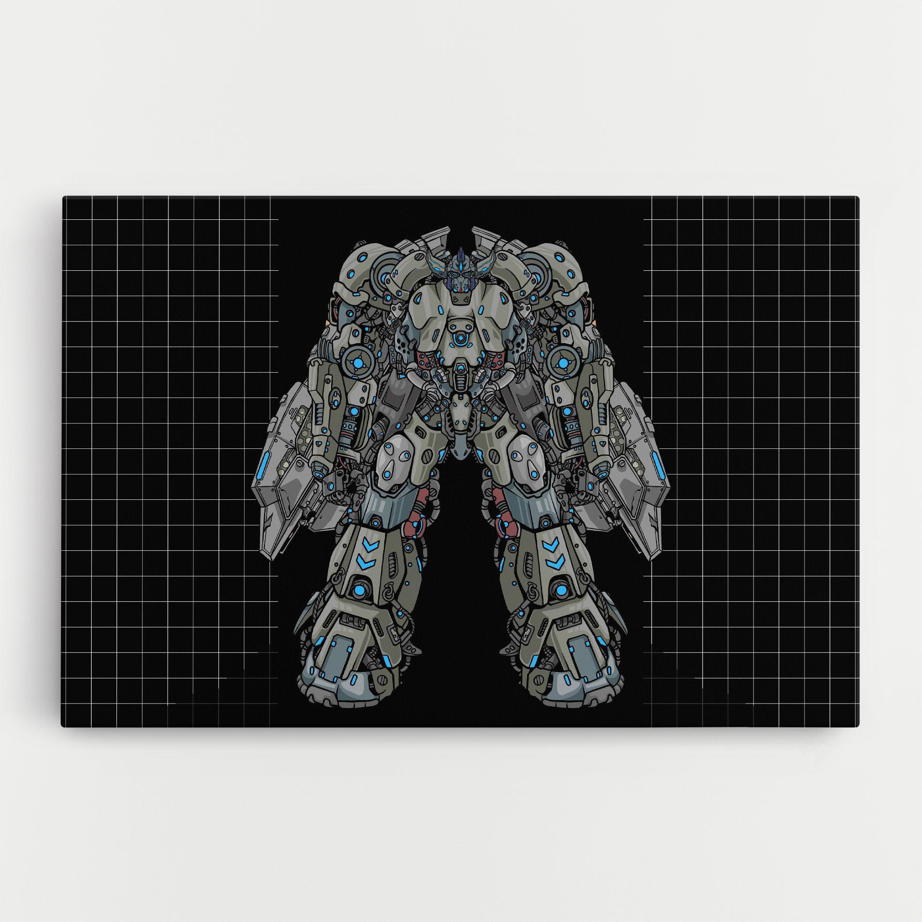 Leinwandbild Grey Blue Robot mockup 0