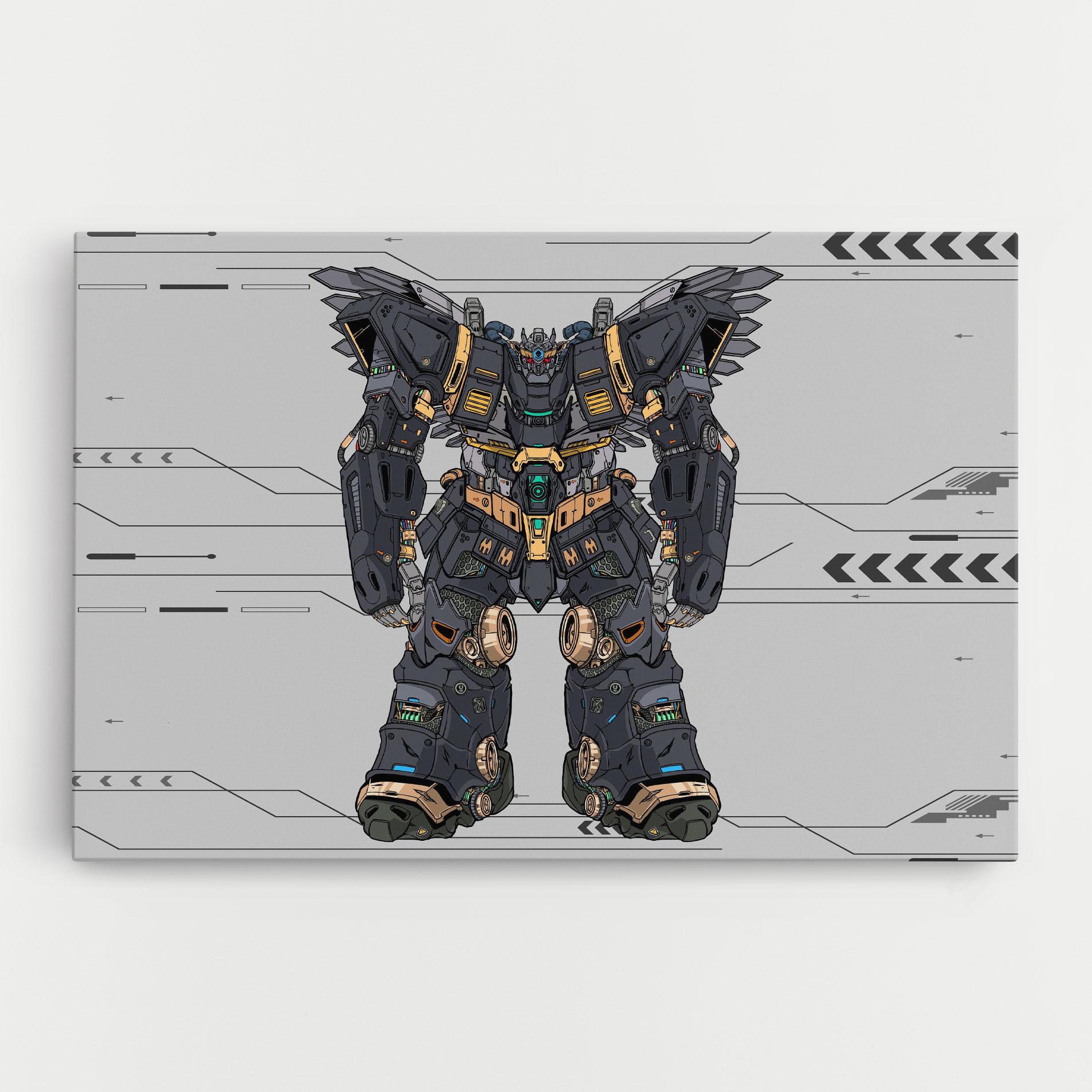 Leinwandbild Grey Yelloy Robot mockup 0