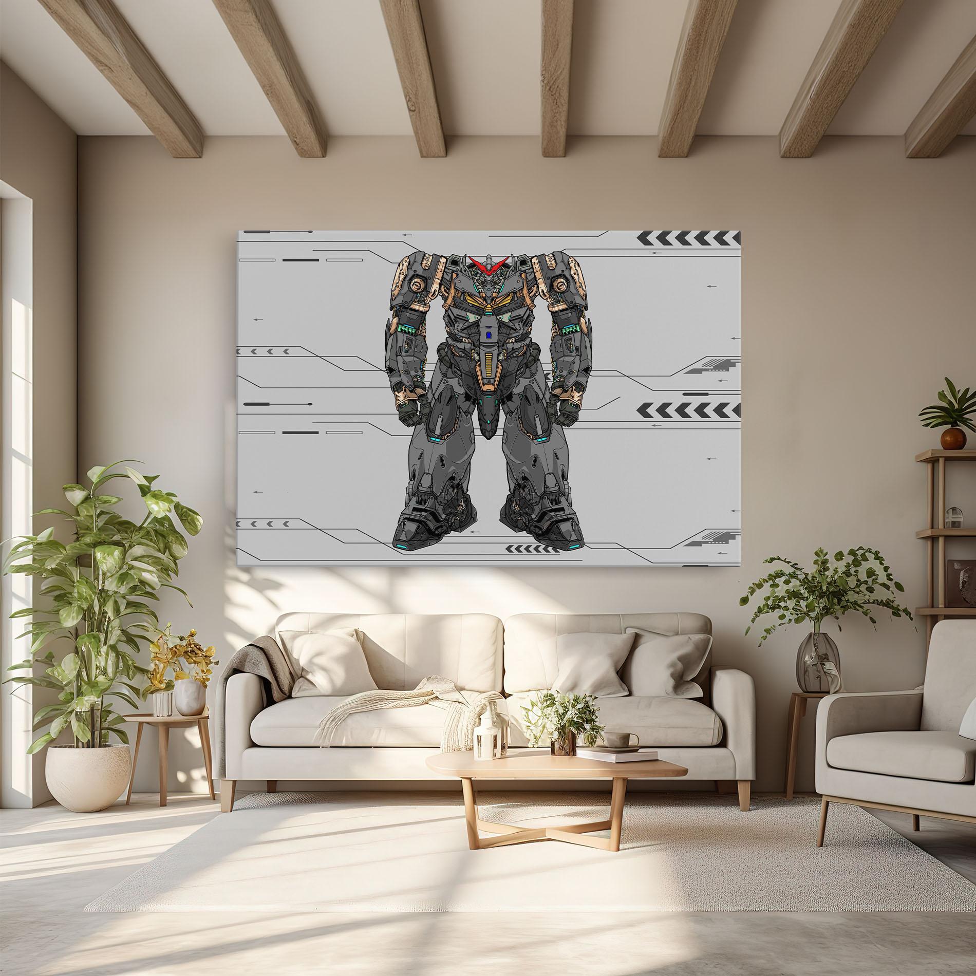 Leinwandbild Big Grey Robot mockup 6