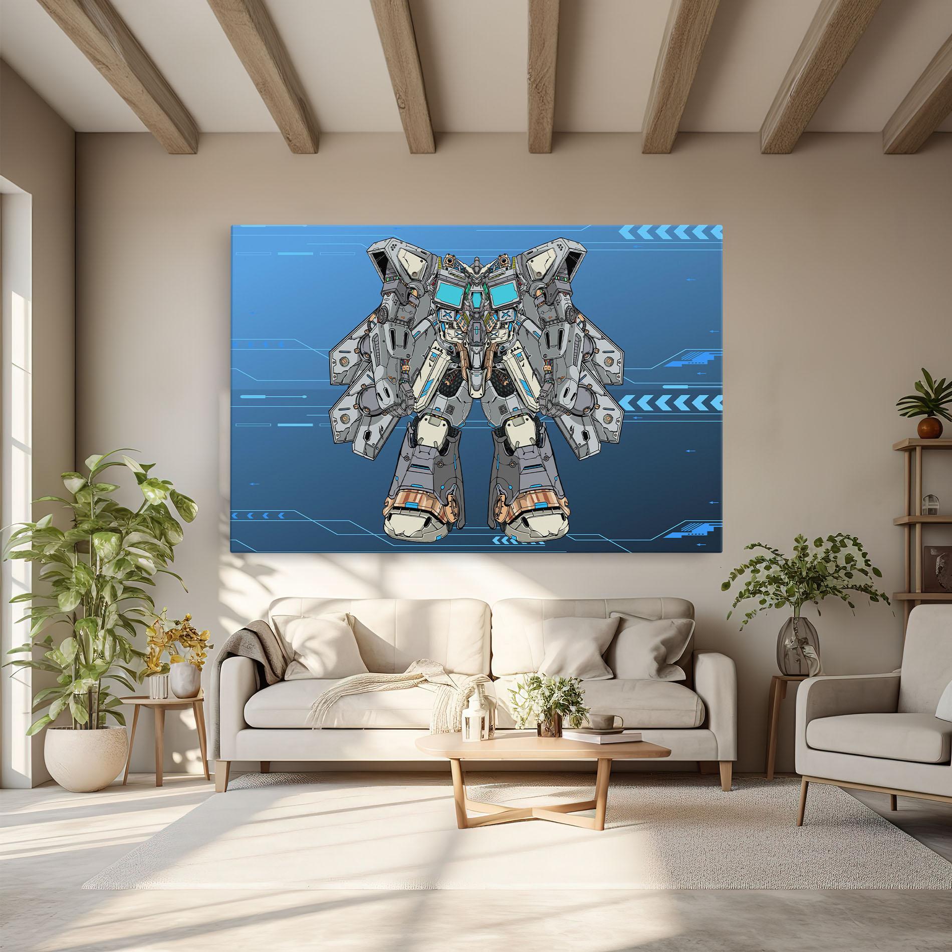 Leinwandbild Blue Grey Robot mockup 6