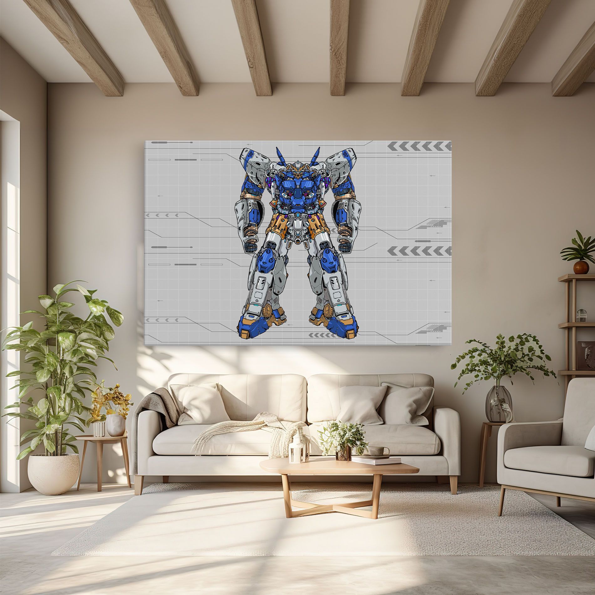 Blue Yellow Robot mockup 6