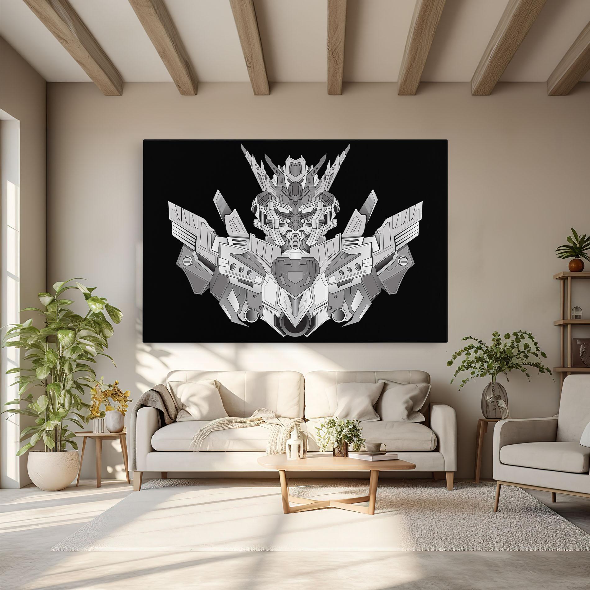 Leinwandbild Grey Robot mockup 6