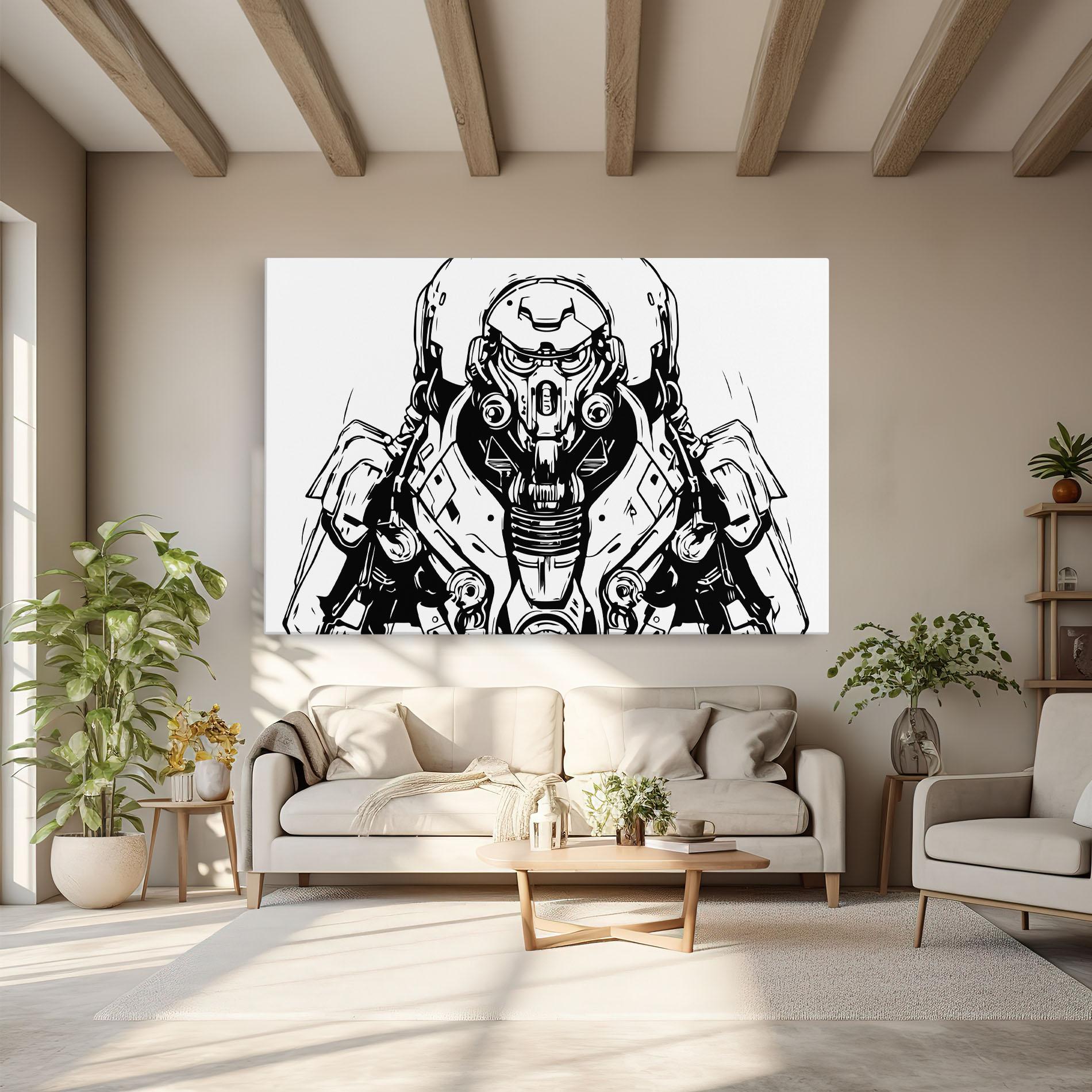 Leinwandbild Military Robot mockup 6