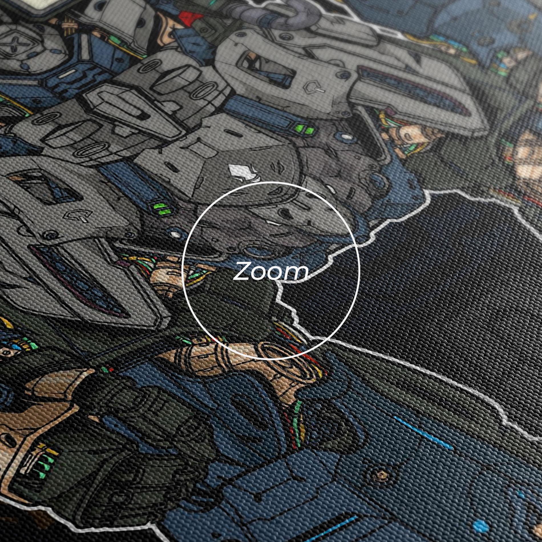 Leinwandbild Blue Green Robot mockup 3