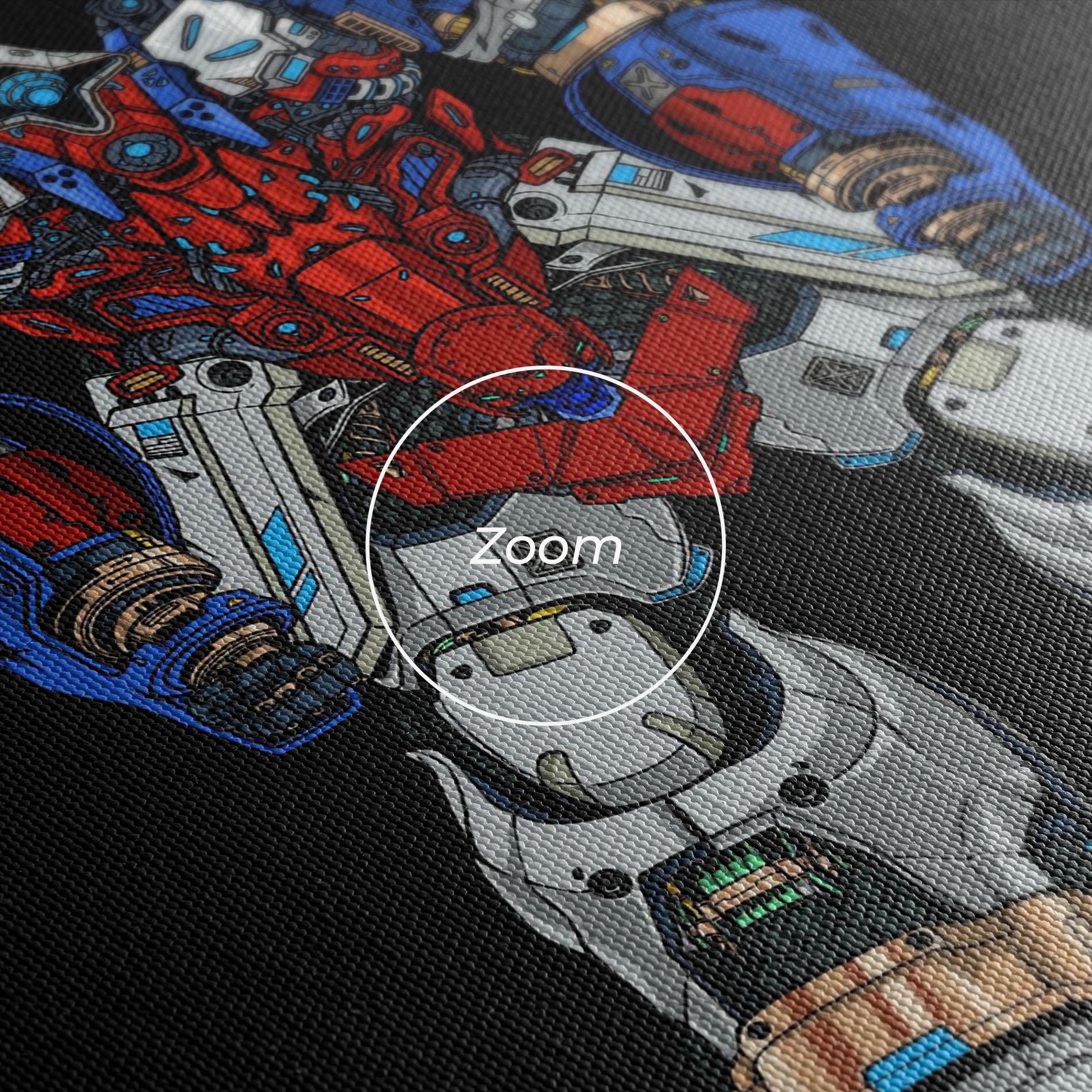 Leinwandbild Blue Red Robots mockup 3