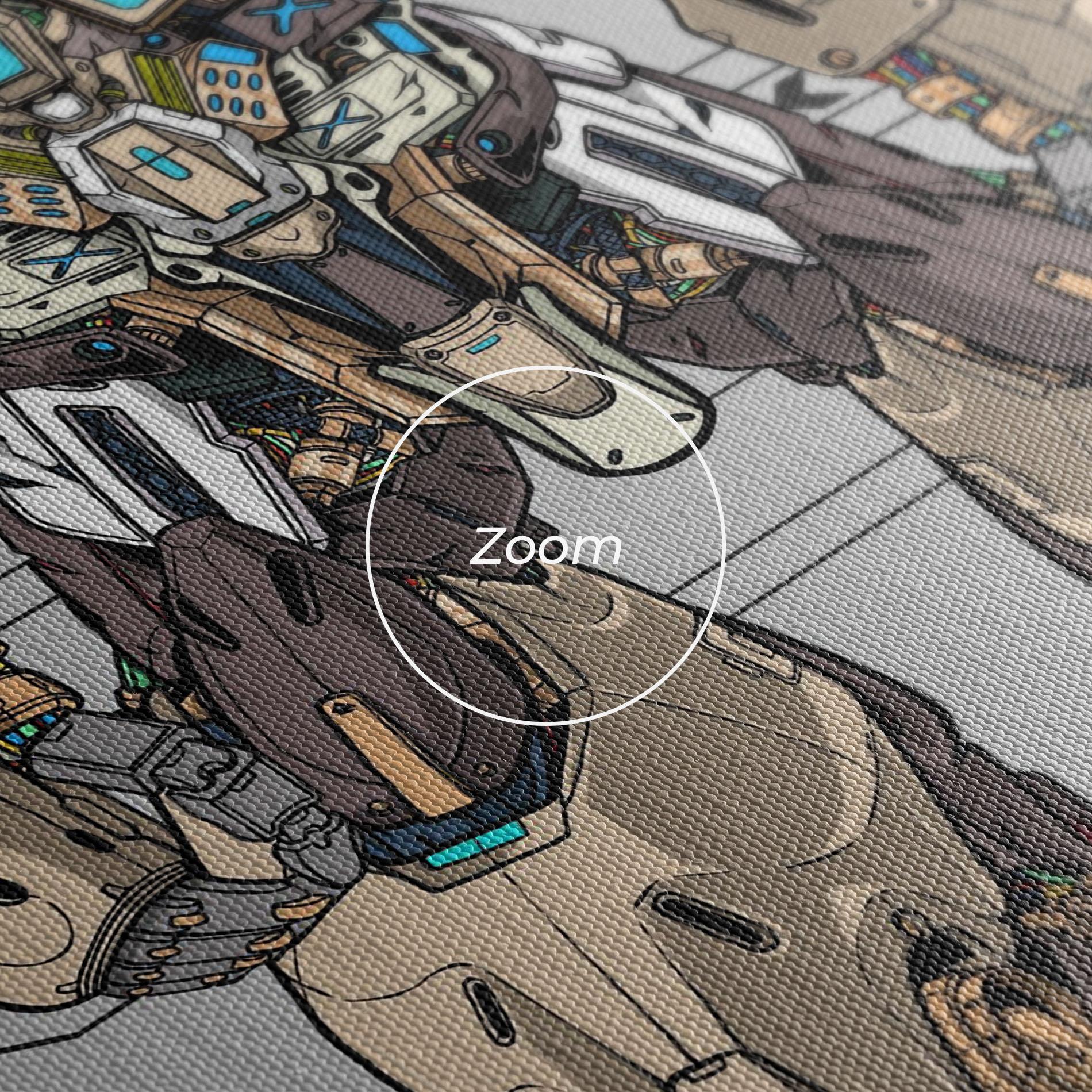 Leinwandbild Cream Blue Robot mockup 3