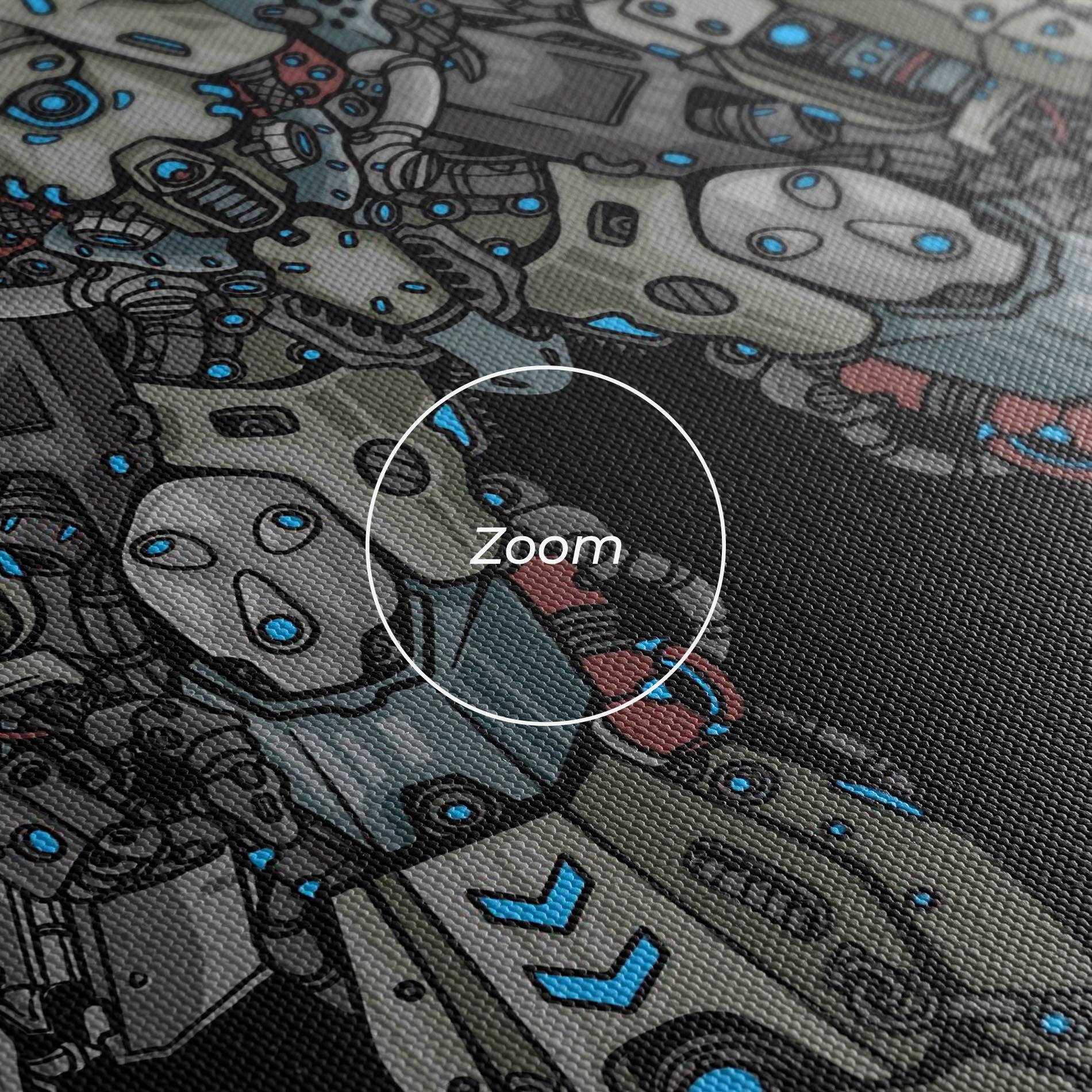 Leinwandbild Grey Blue Robot mockup 3