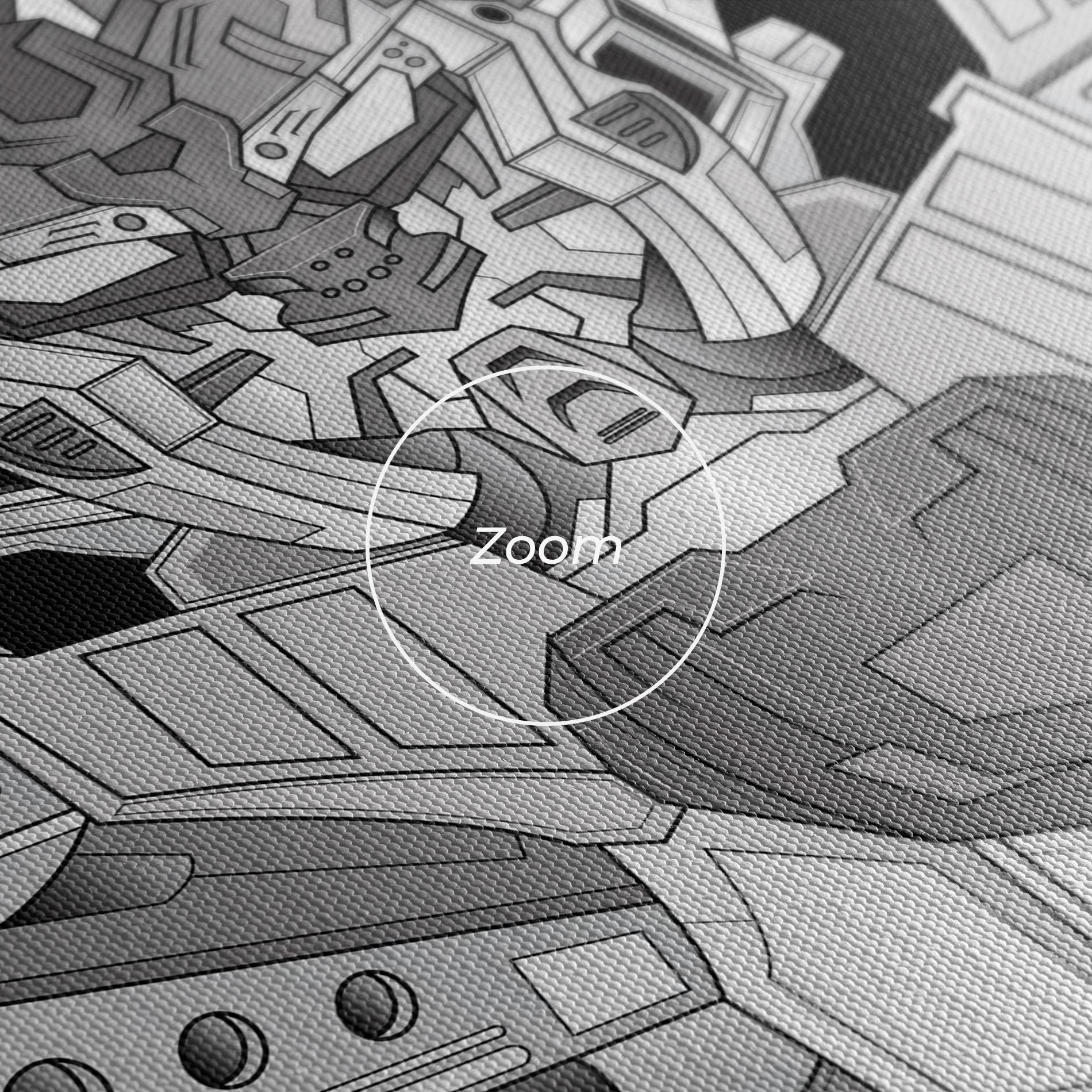 Leinwandbild Grey Robot mockup 3