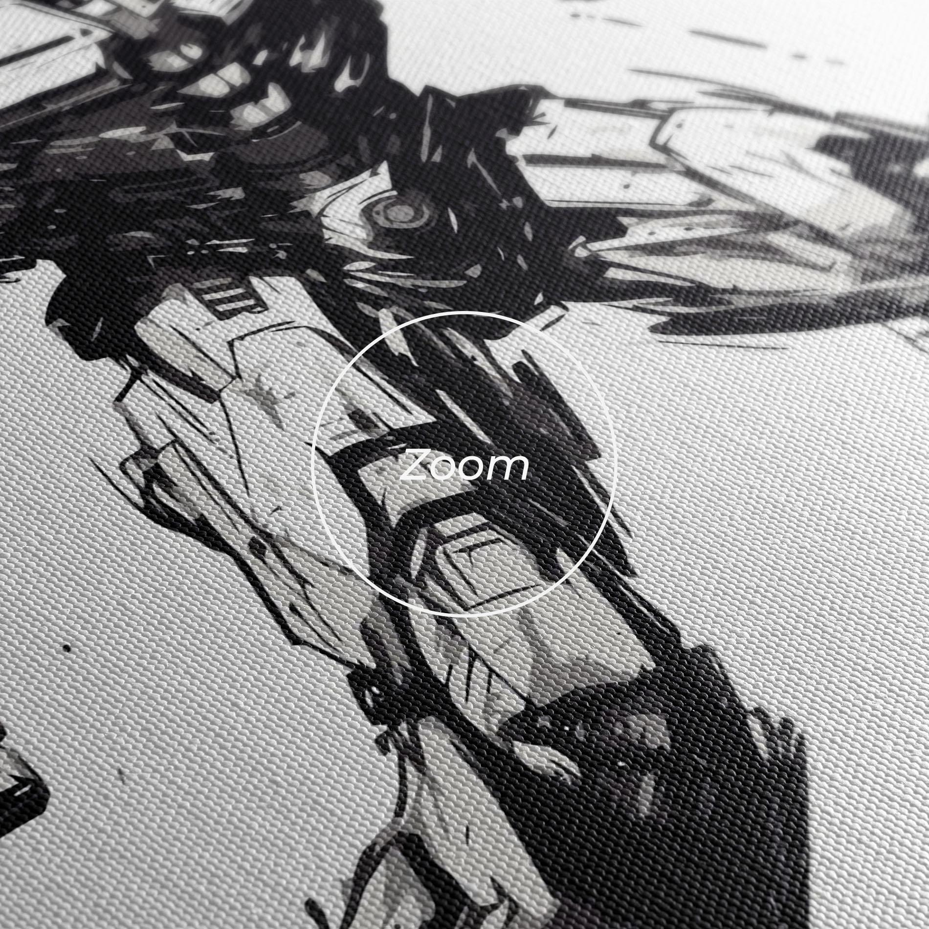 Leinwandbild Grey White Robot mockup 3