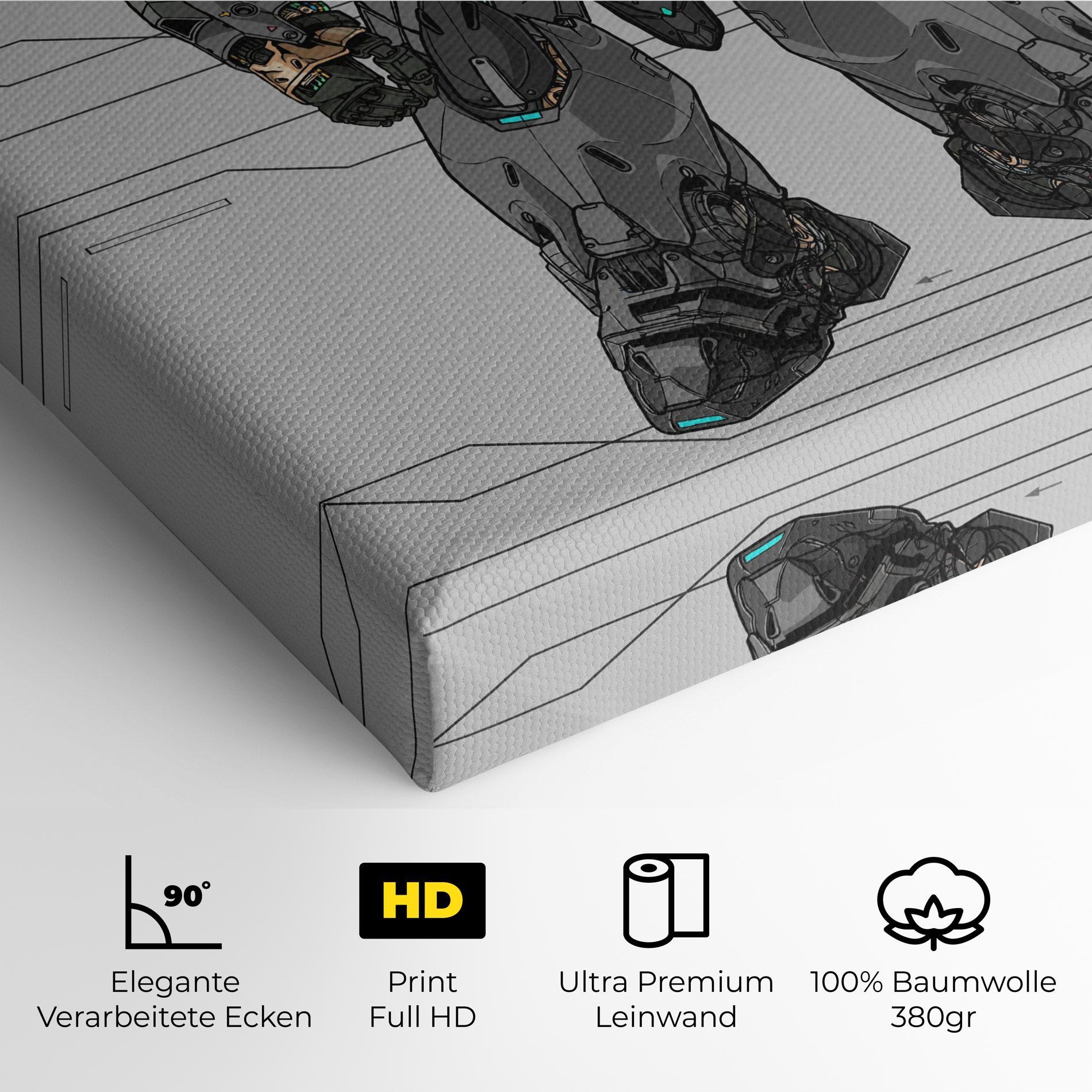 Leinwandbild Big Grey Robot mockup 4
