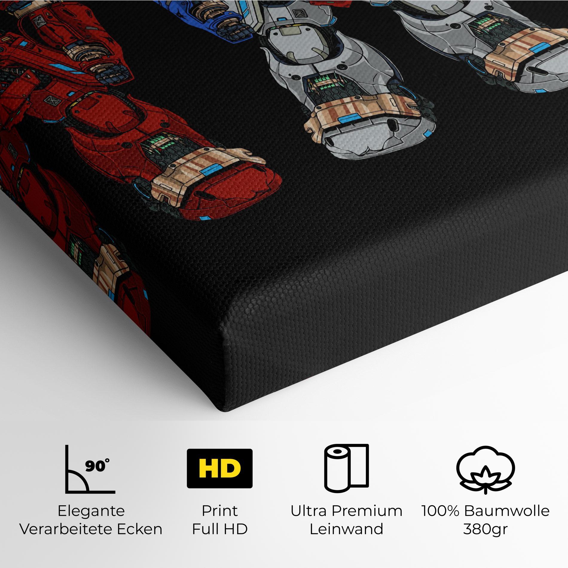 Leinwandbild Blue Red Robots mockup 4