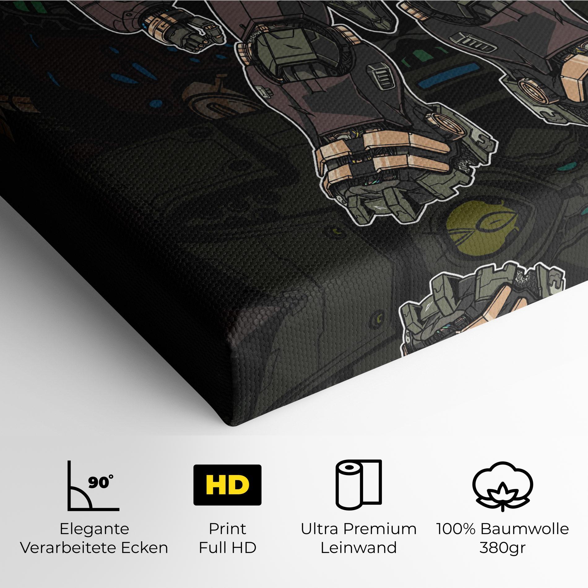 Leinwandbild Brown Grey Robot mockup 4