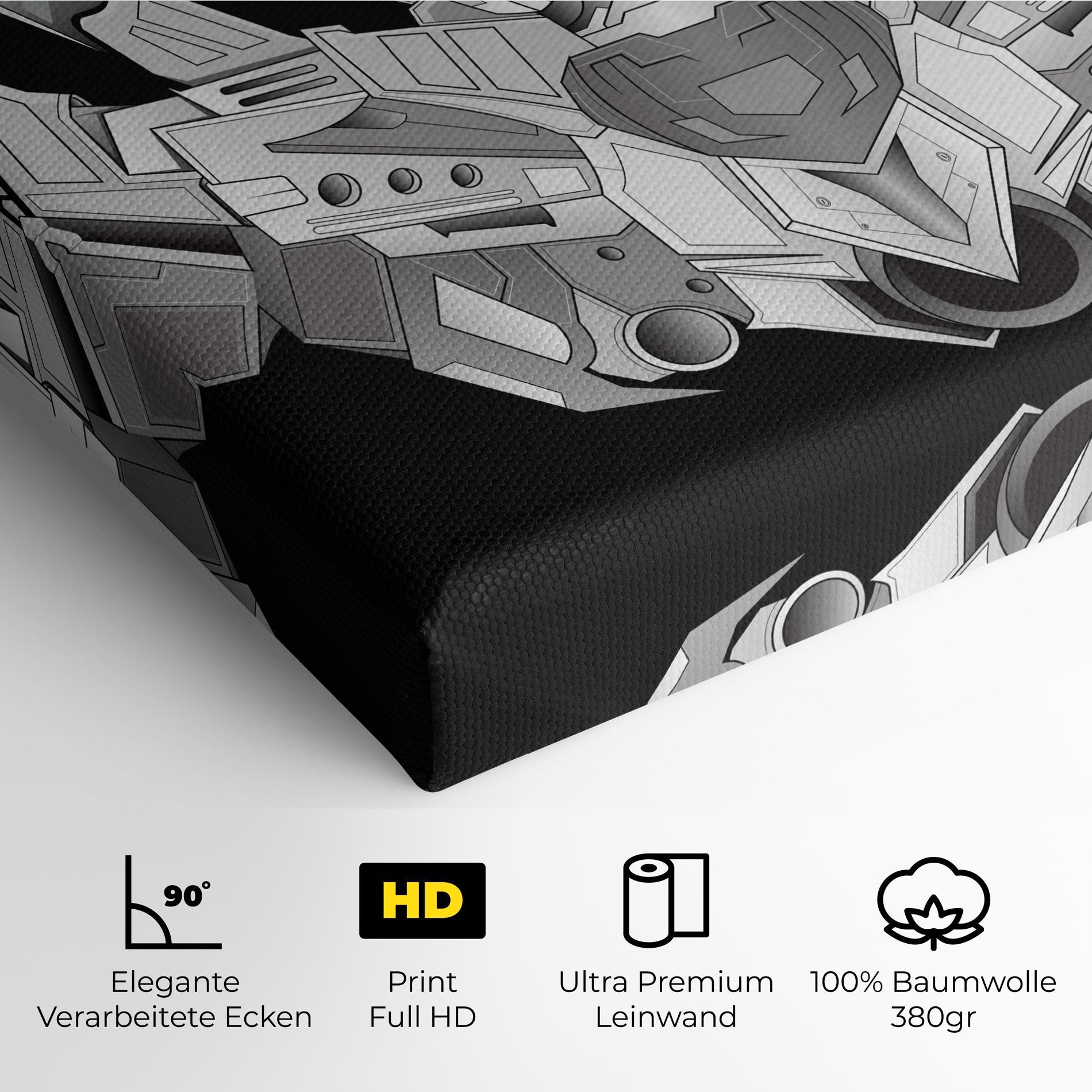 Leinwandbild Grey Robot mockup 4