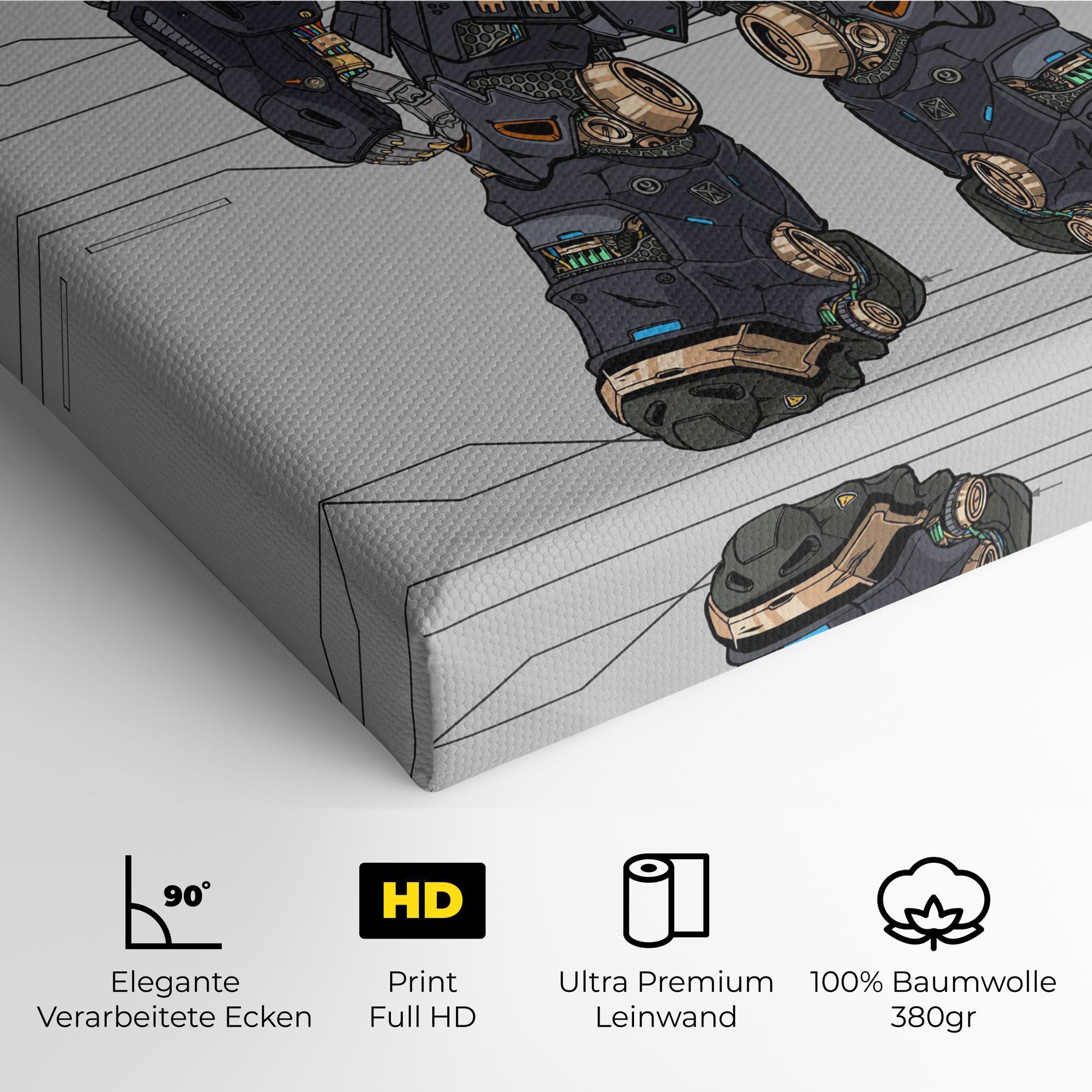 Leinwandbild Grey Yelloy Robot mockup 4