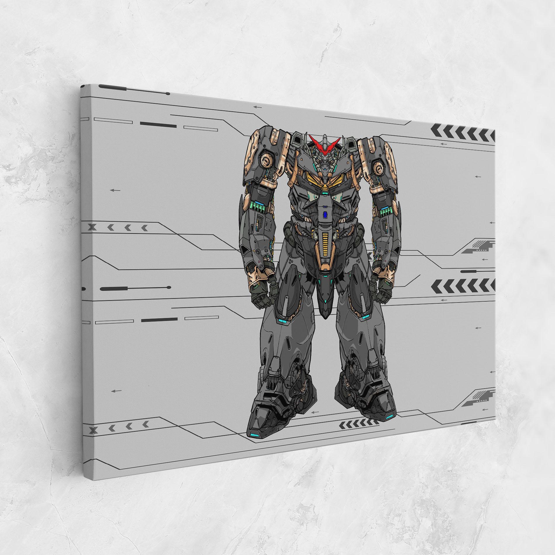 Leinwandbild Big Grey Robot mockup 1