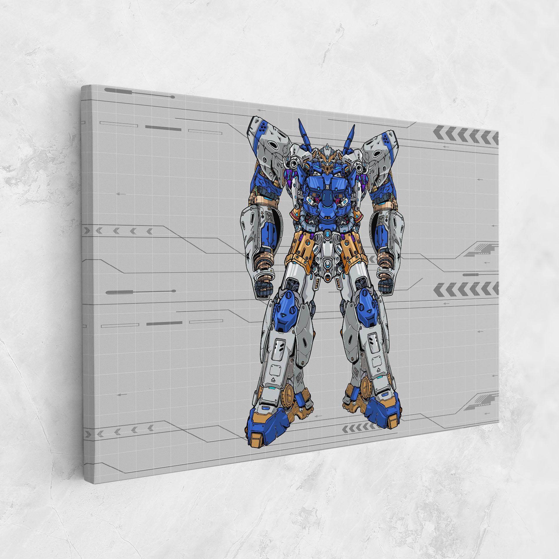 Leinwandbild Blue Yellow Robot mockup 1