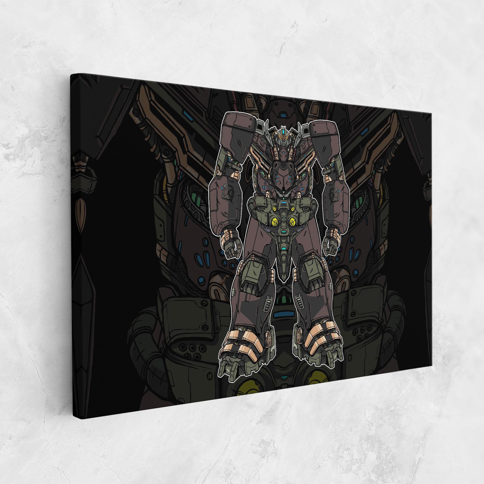 Leinwandbild Brown Grey Robot mockup 1