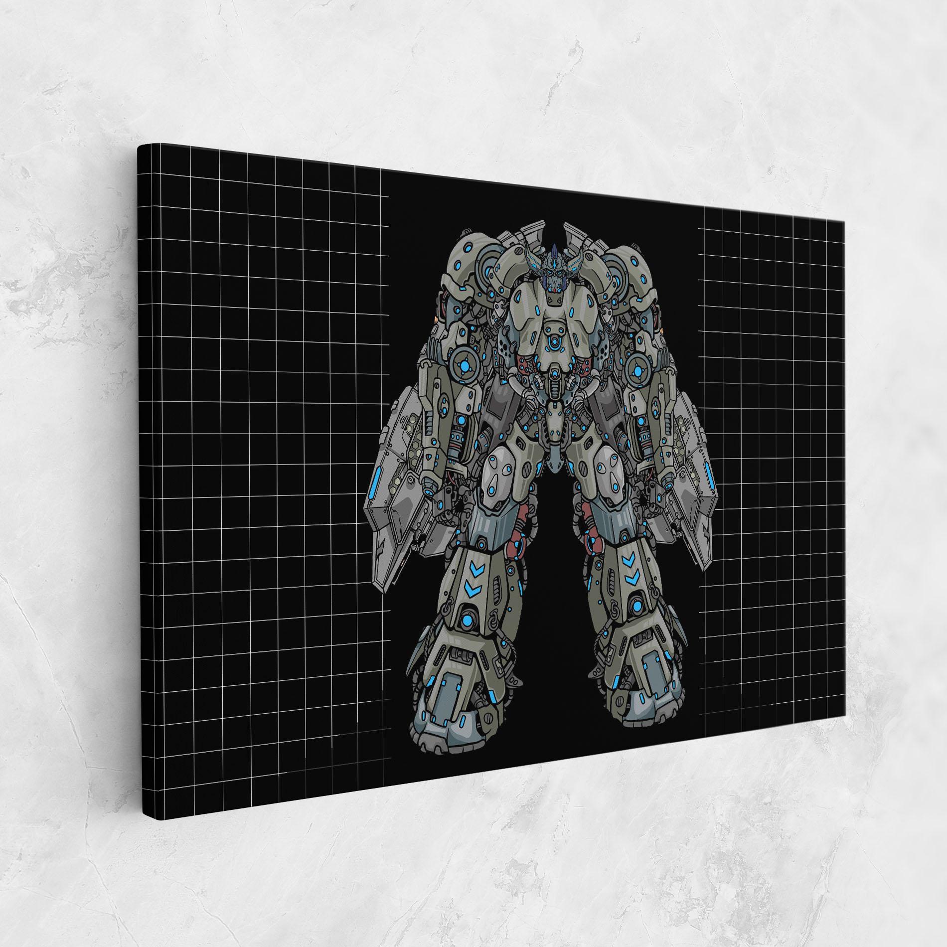 Leinwandbild Grey Blue Robot mockup 1