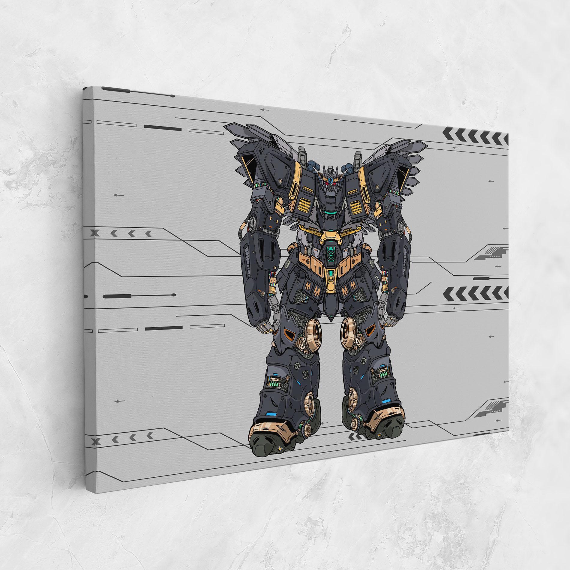 Leinwandbild Grey Yelloy Robot mockup 1
