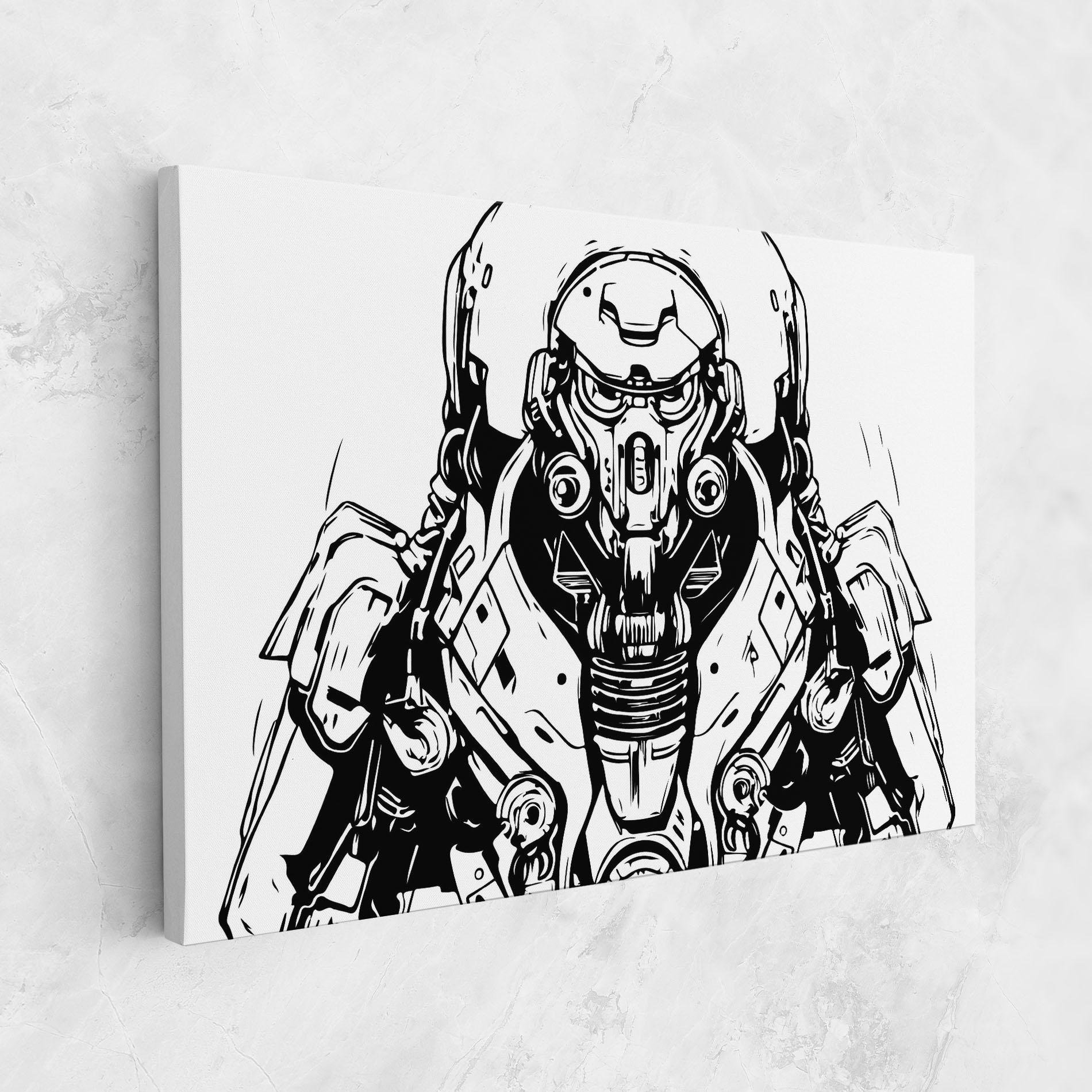 Leinwandbild Military Robot mockup 1