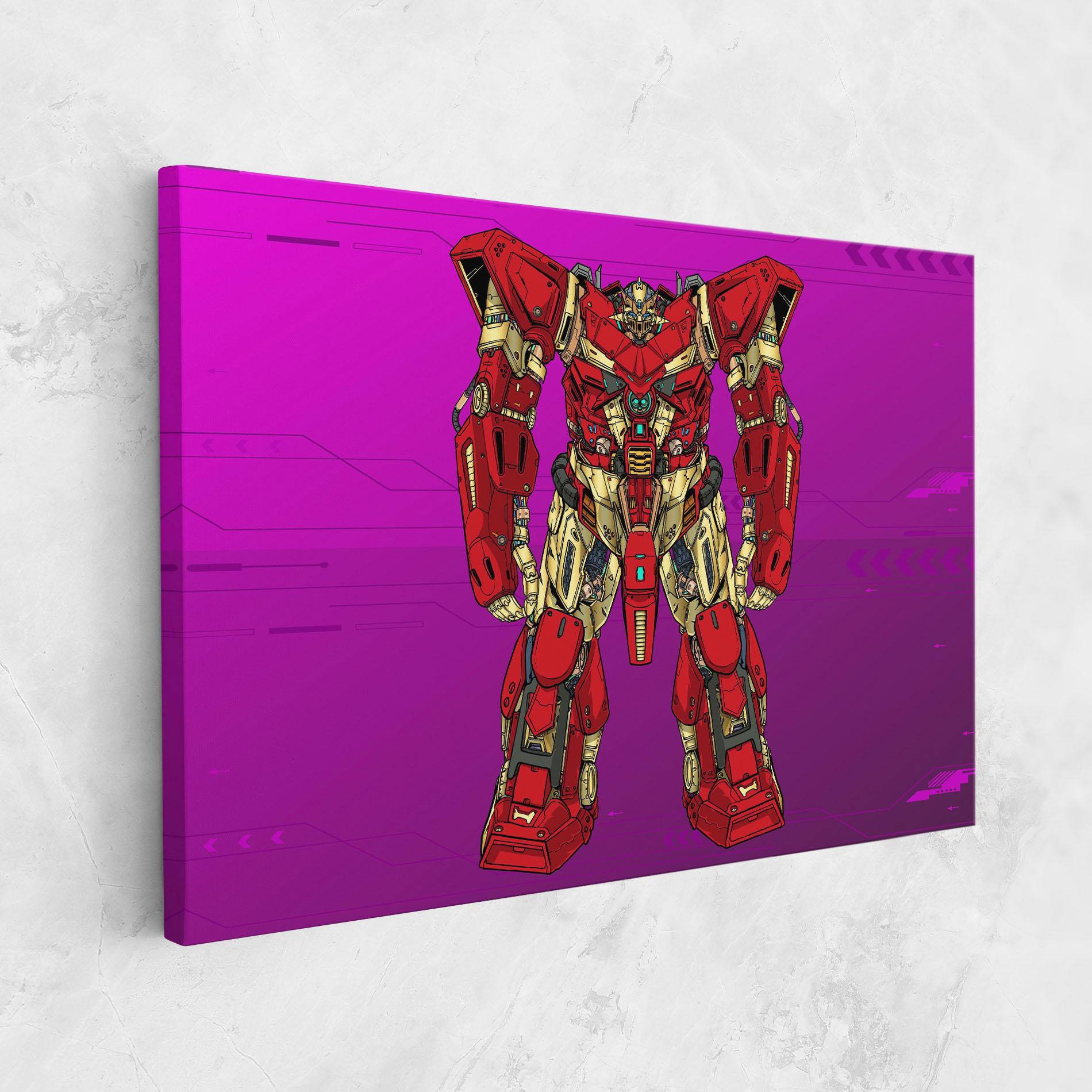 Leinwandbild Red Cream Robot mockup 1