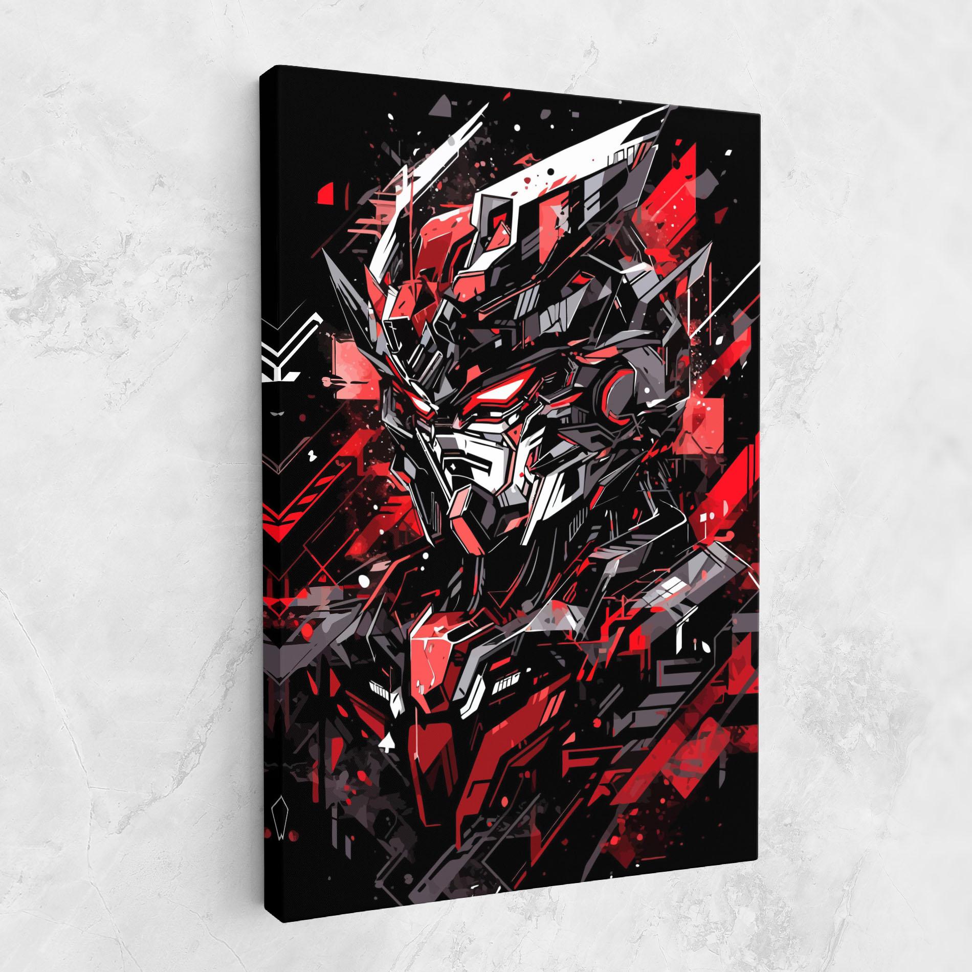 Leinwandbild Red Grey Robot mockup 1
