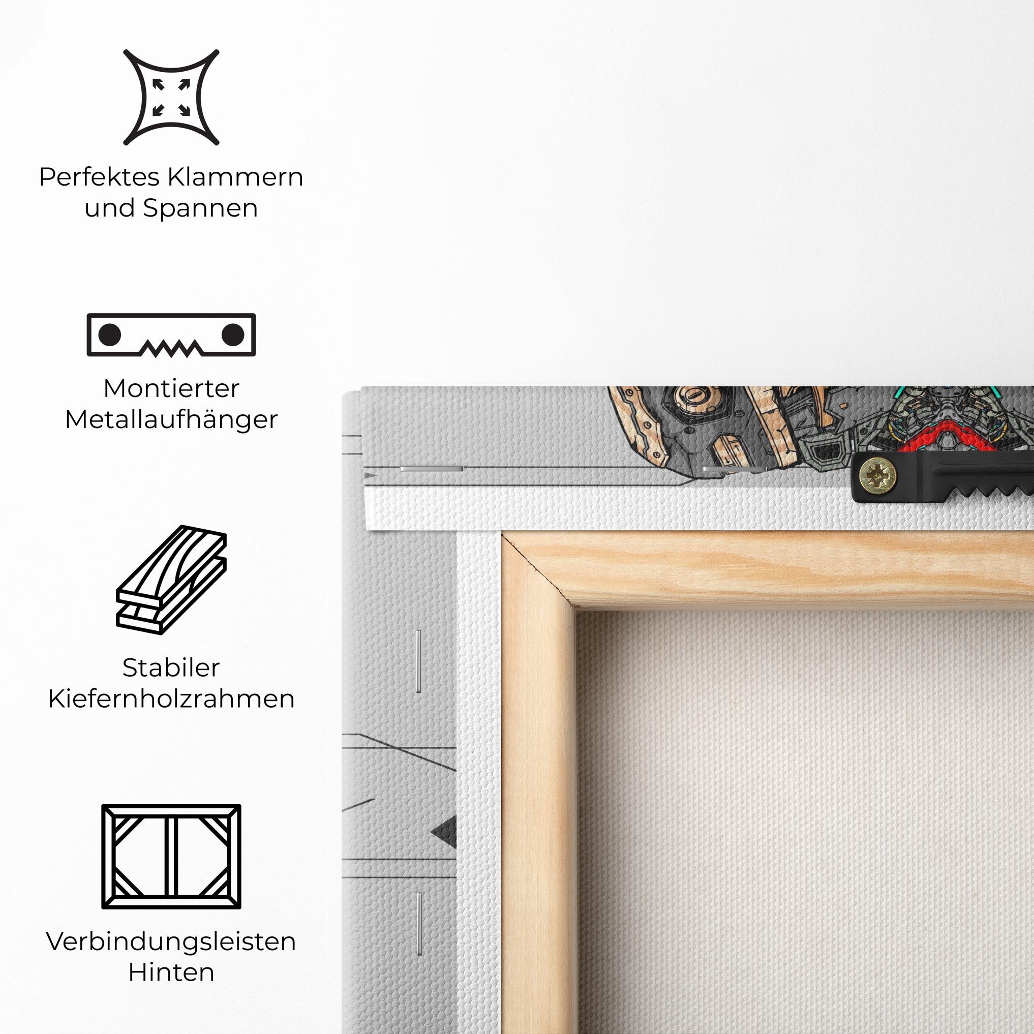 Leinwandbild Big Grey Robot mockup 5