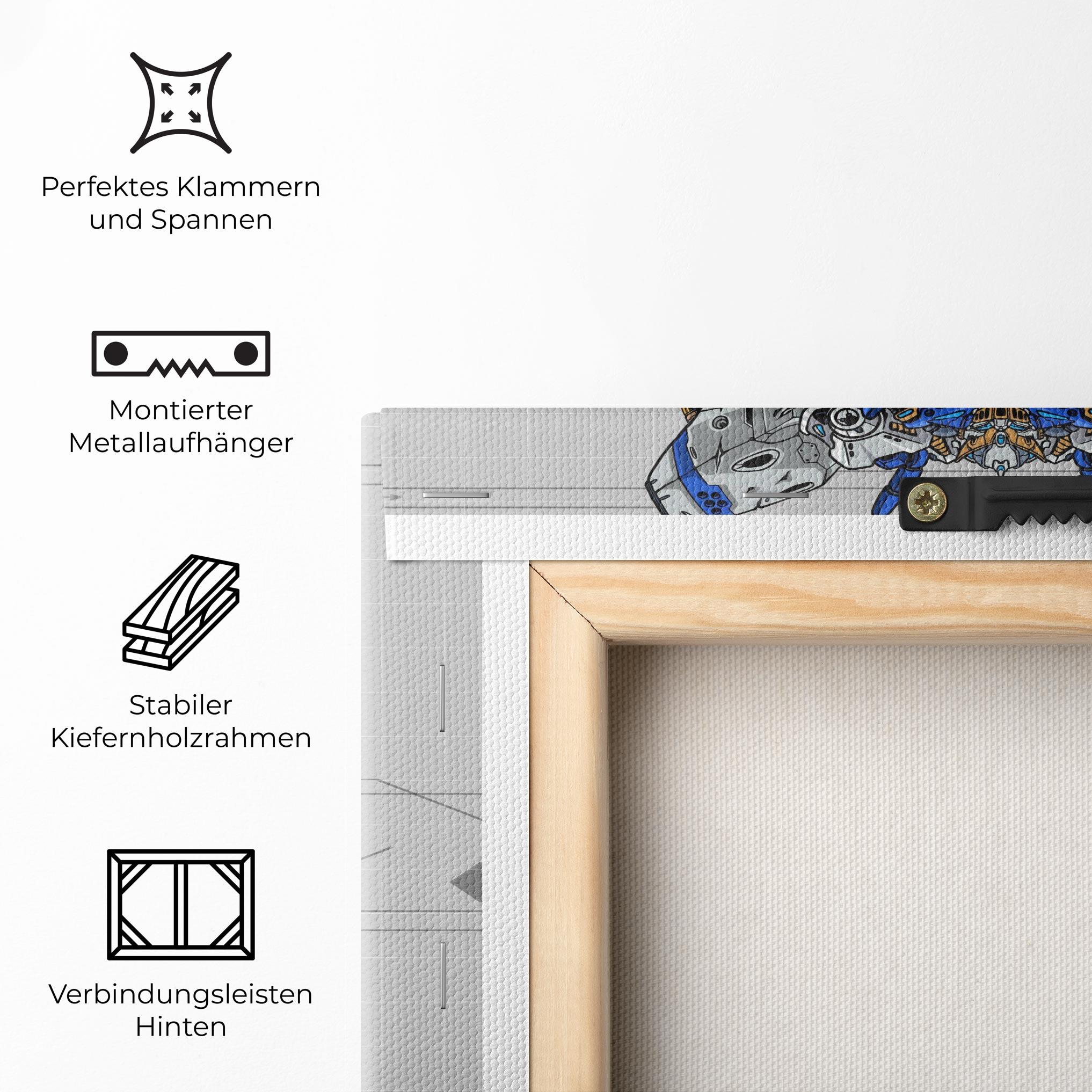 Leinwandbild Blue Yellow Robot mockup 5