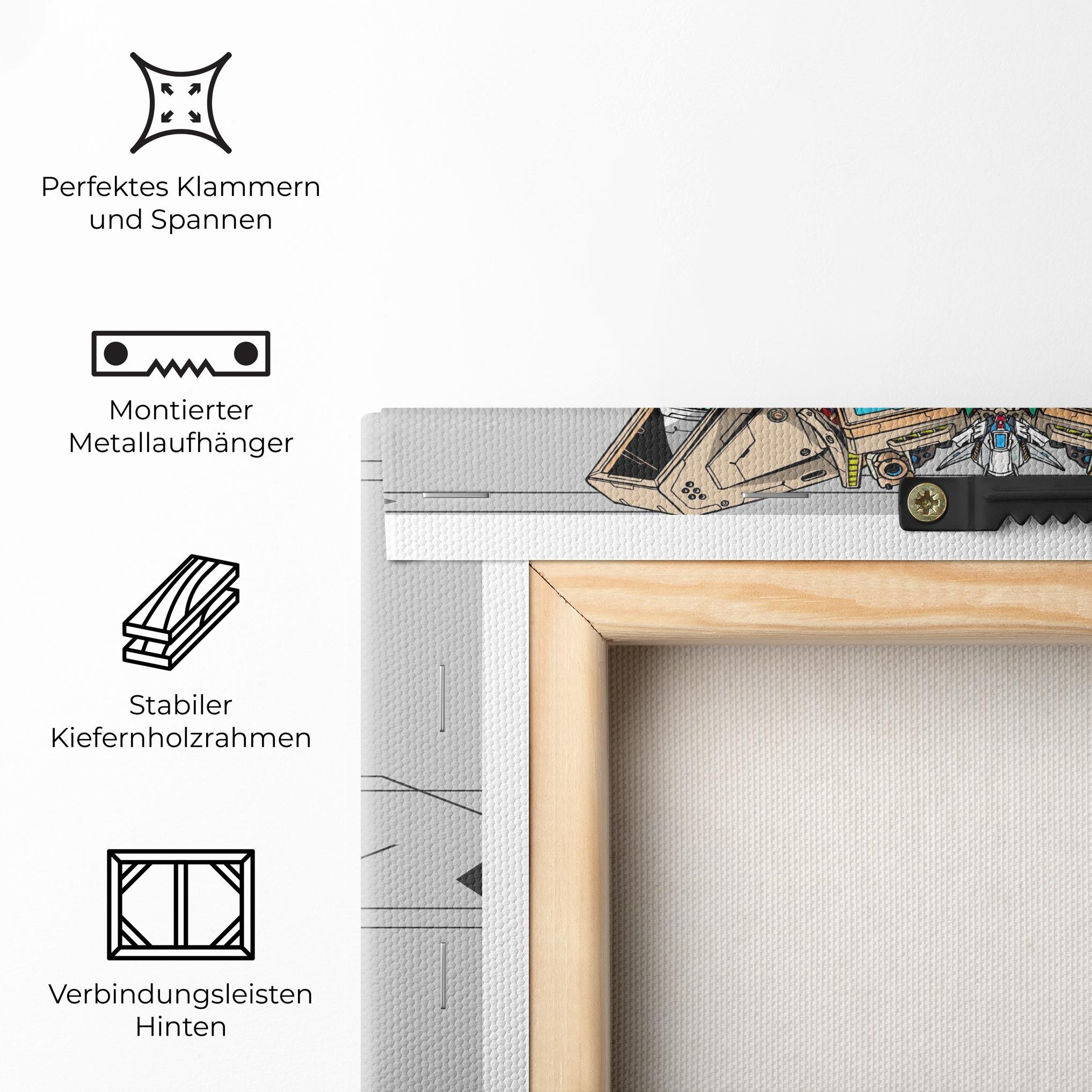 Leinwandbild Cream Blue Robot mockup 5