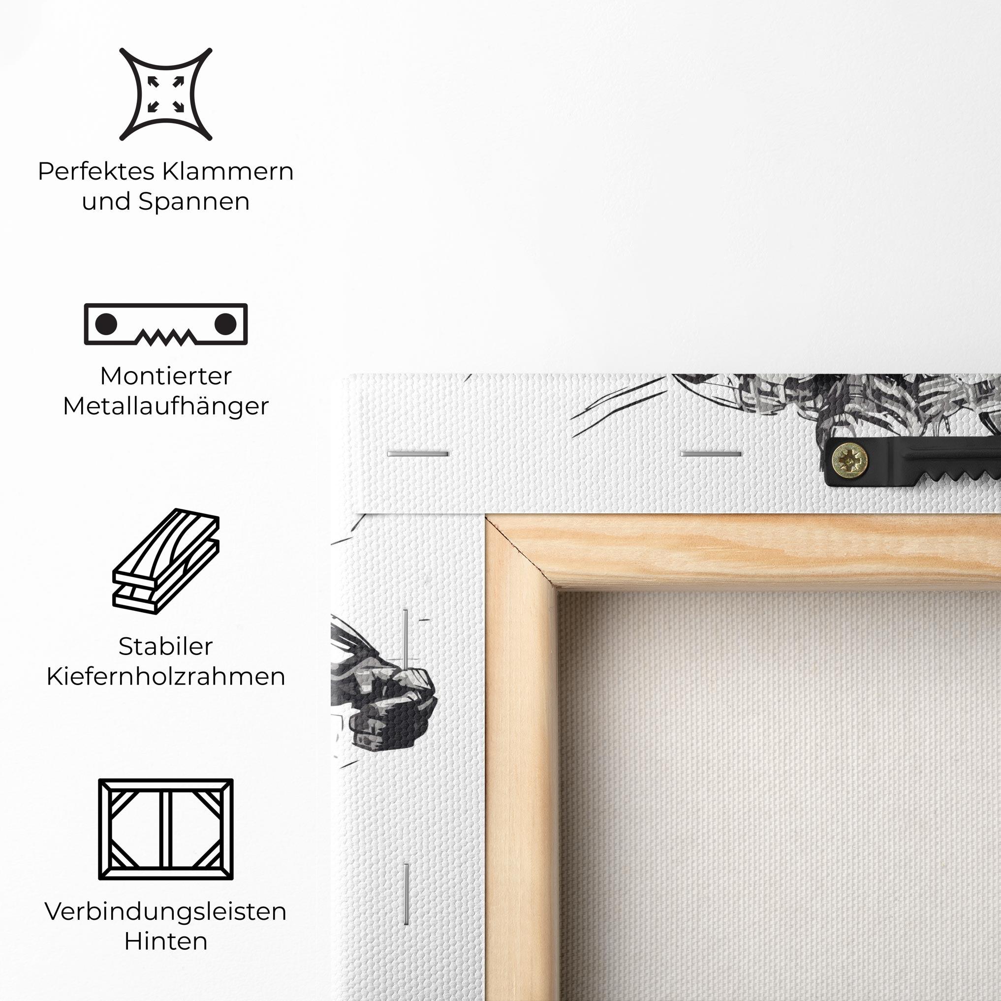 Leinwandbild Grey White Robot mockup 5