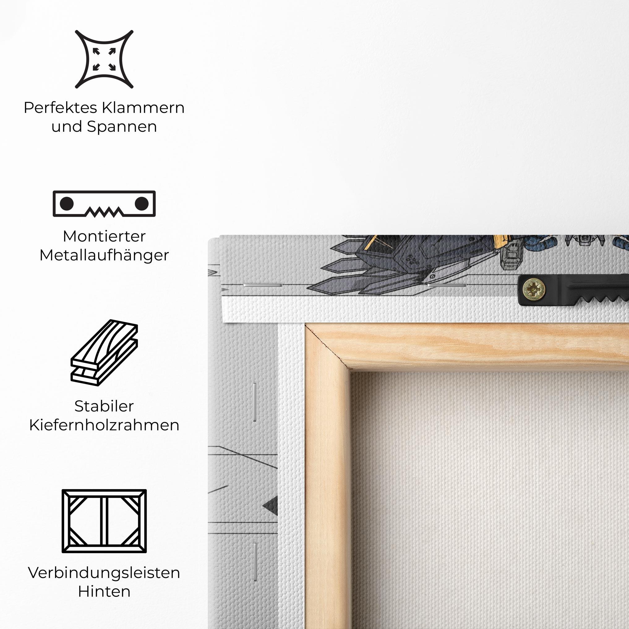 Leinwandbild Grey Yelloy Robot mockup 5