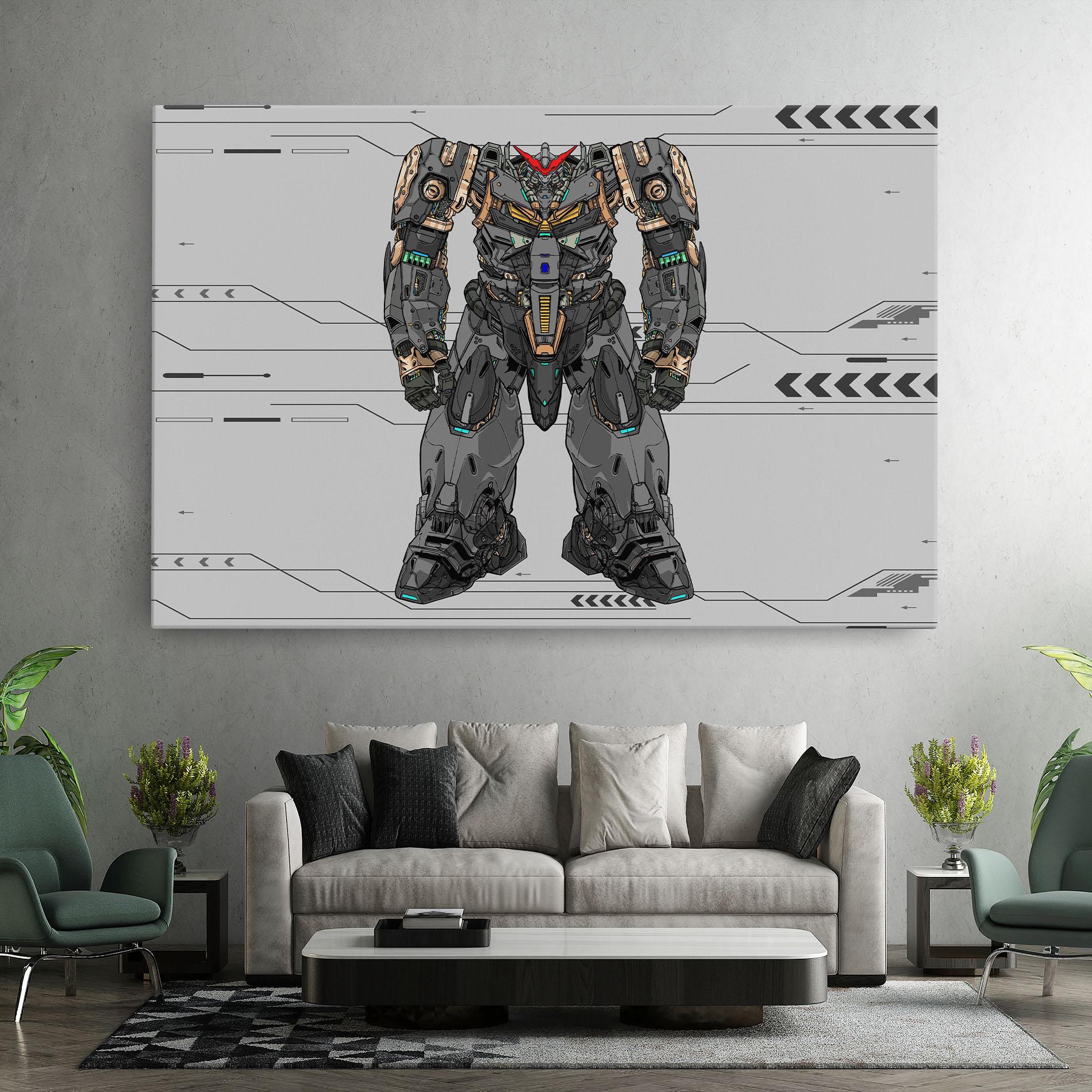 Leinwandbild Big Grey Robot mockup 7