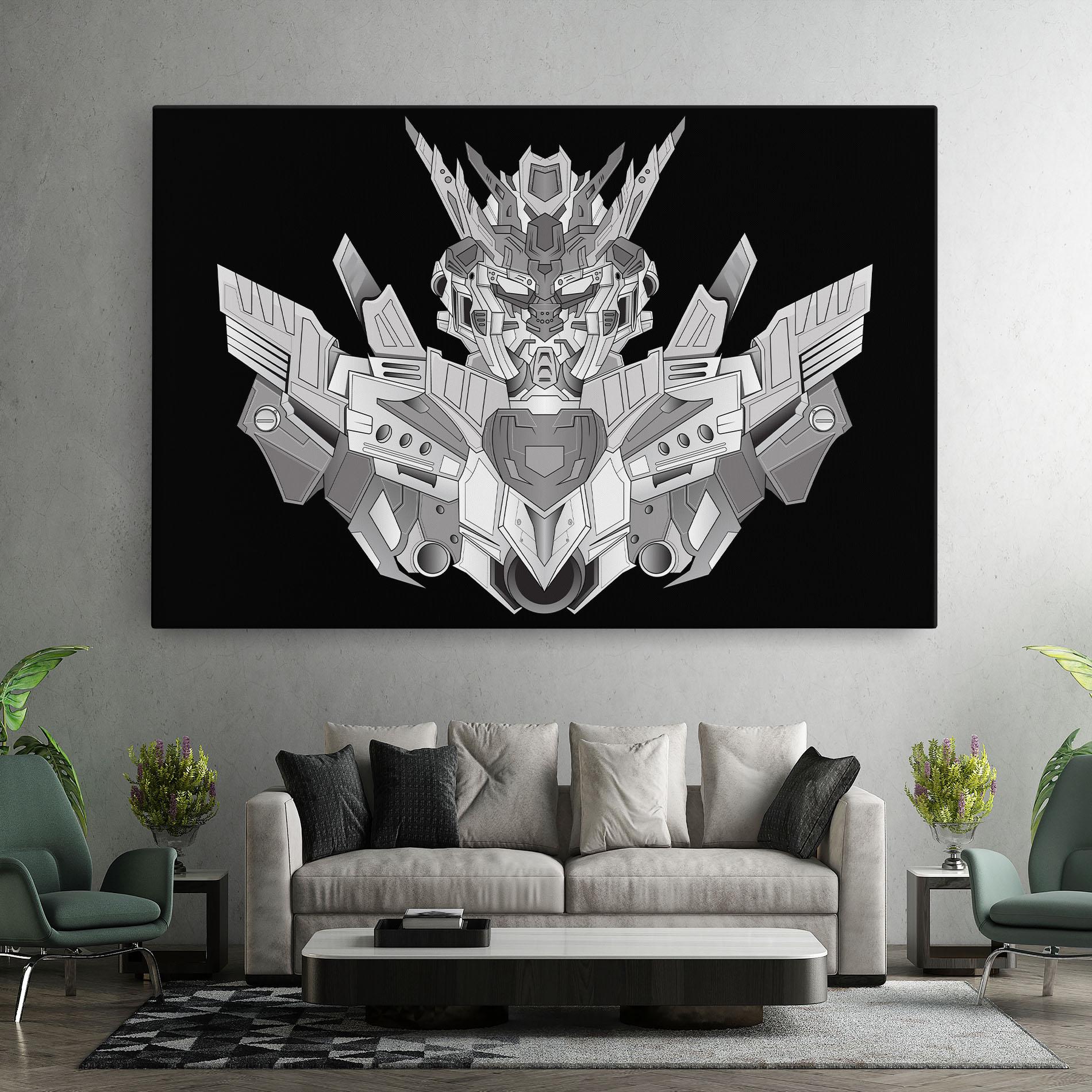 Leinwandbild Grey Robot mockup 7