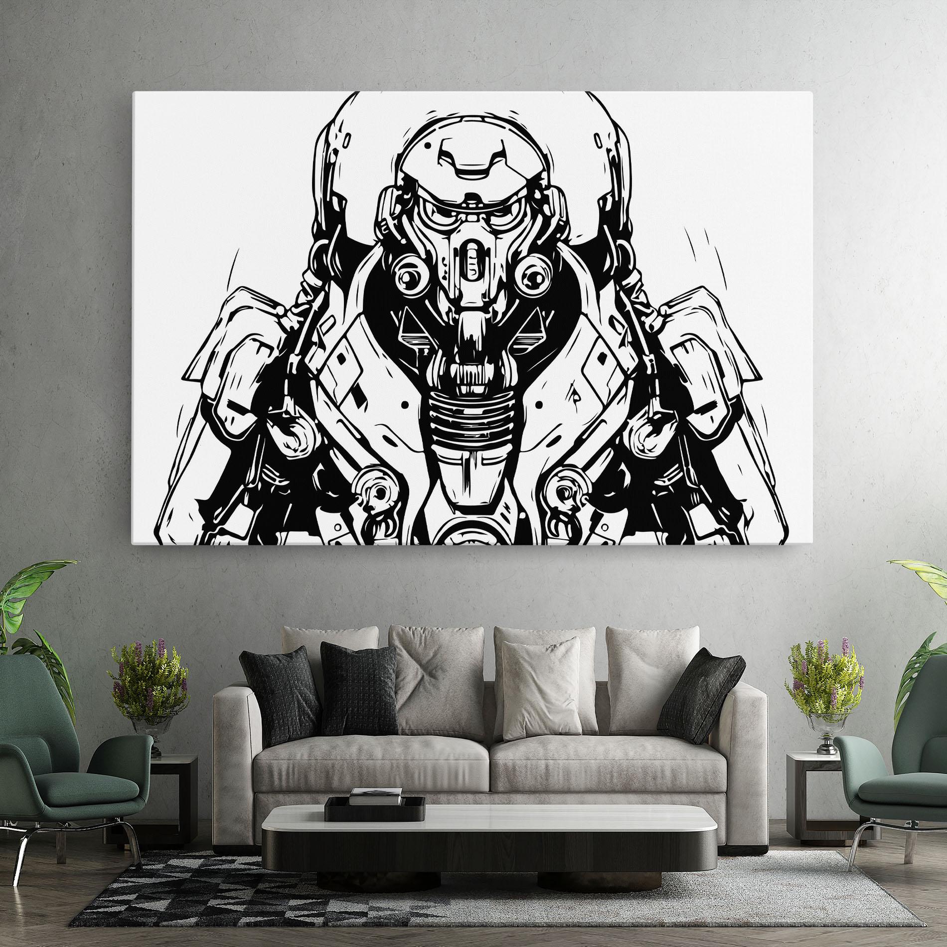 Leinwandbild Military Robot mockup 7