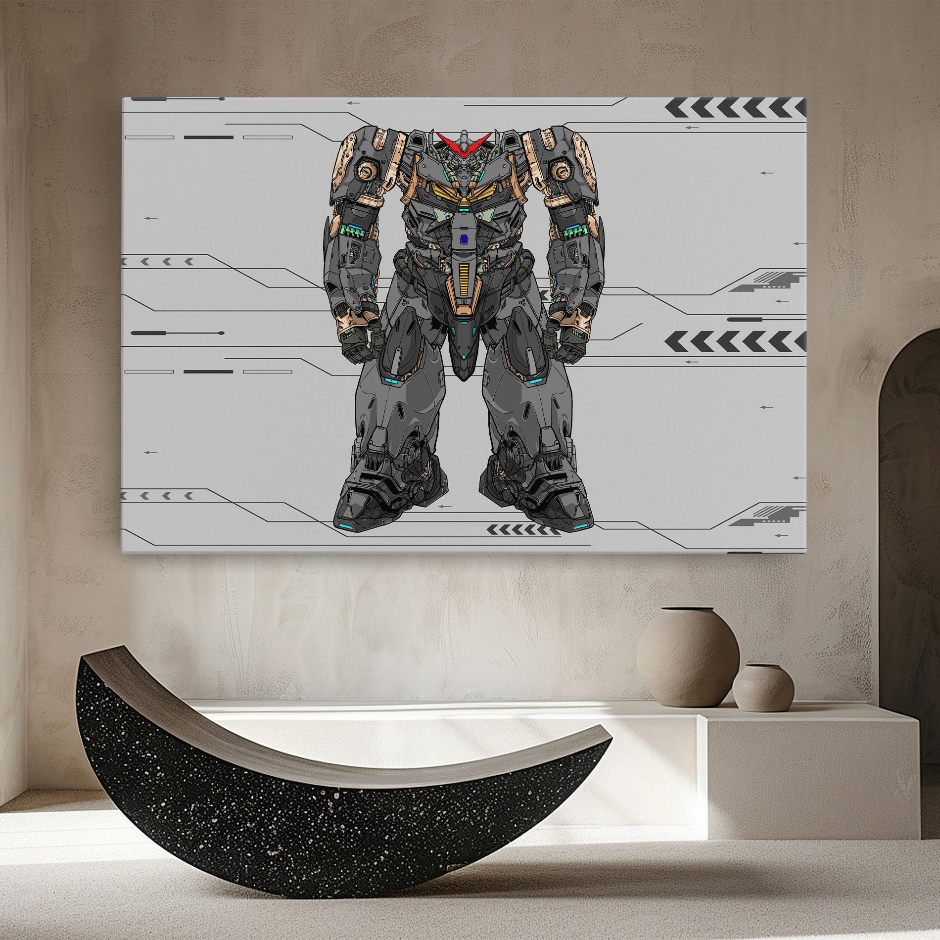 Leinwandbild Big Grey Robot mockup 8