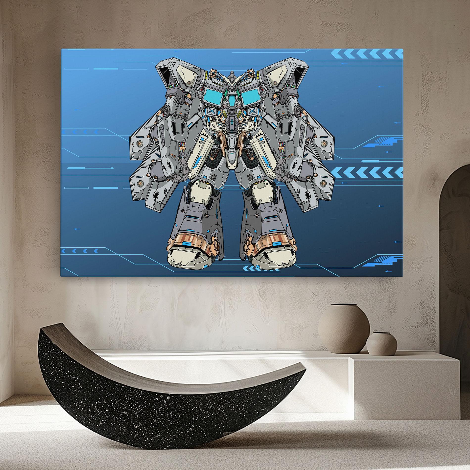 Leinwandbild Blue Grey Robot mockup 8