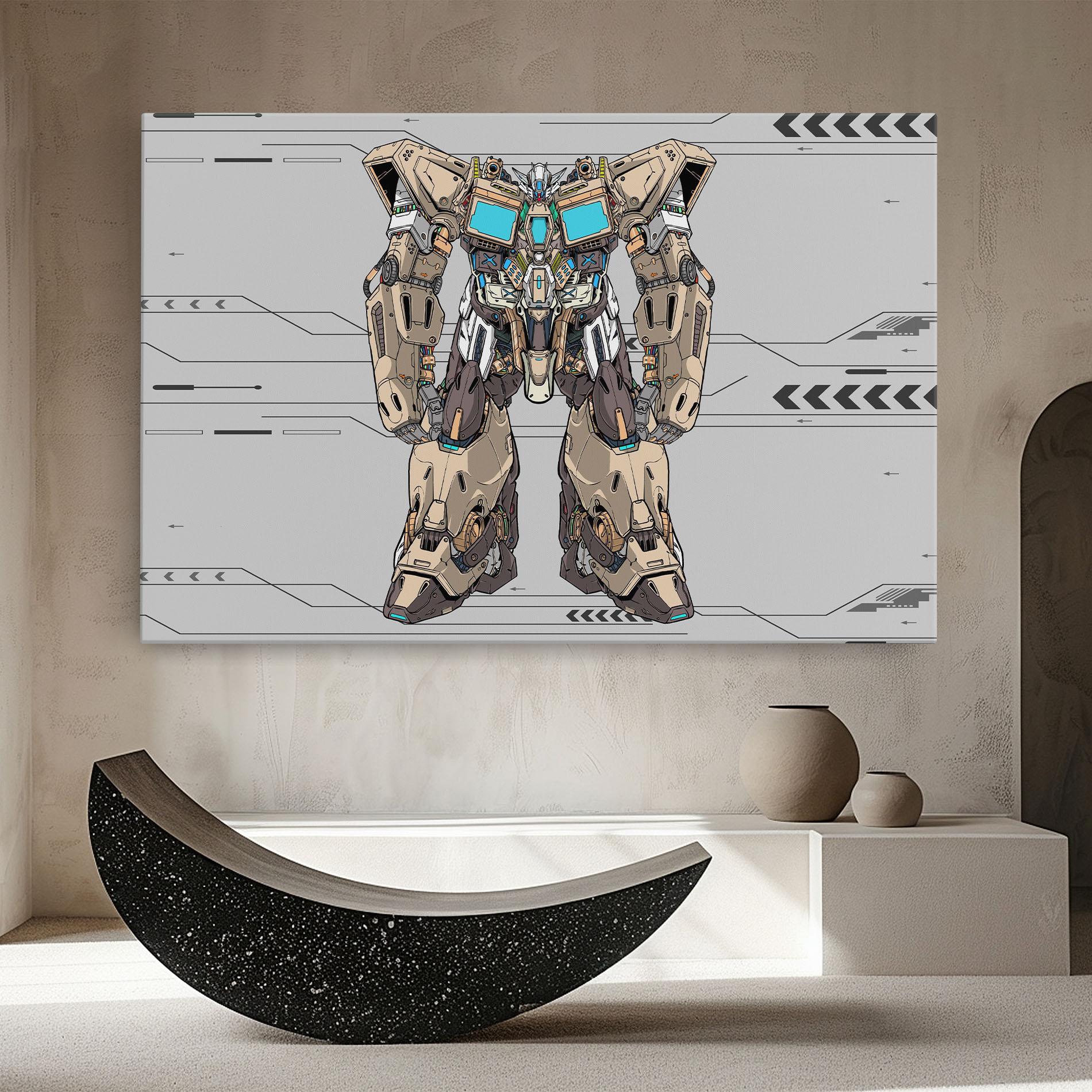 Leinwandbild Cream Blue Robot mockup 8