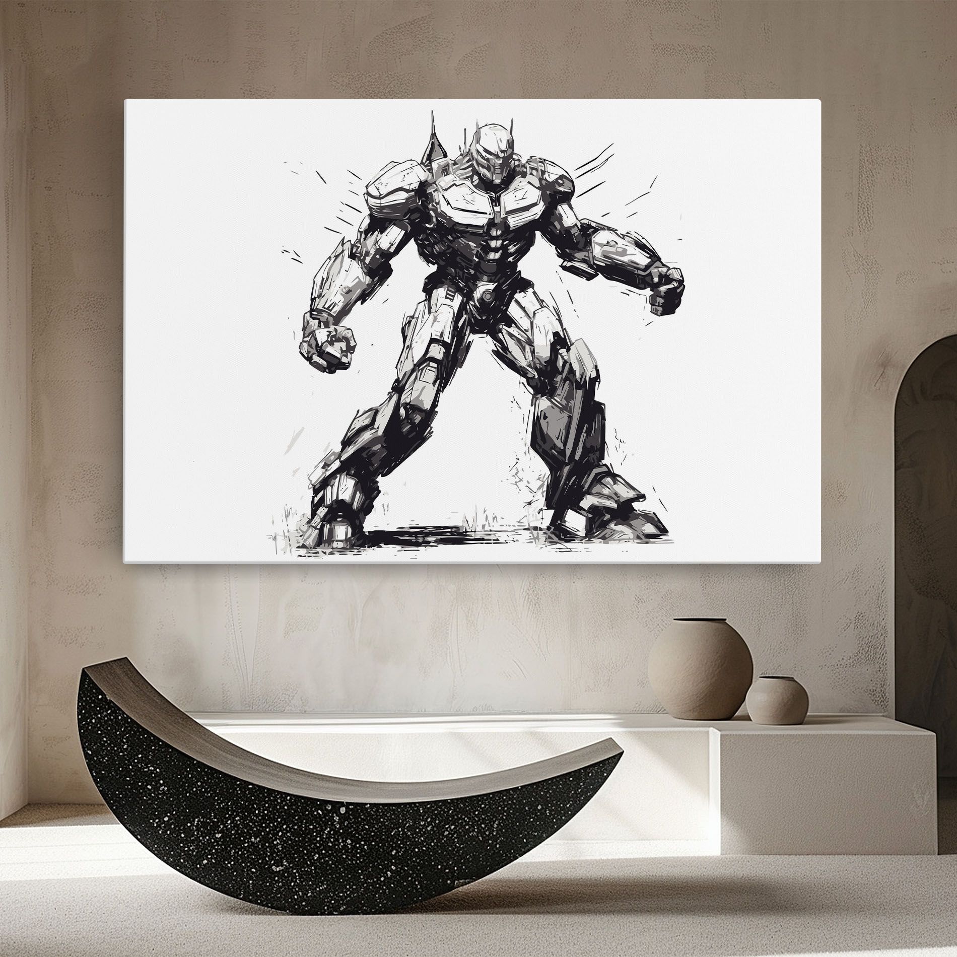 Grey White Robot mockup 8