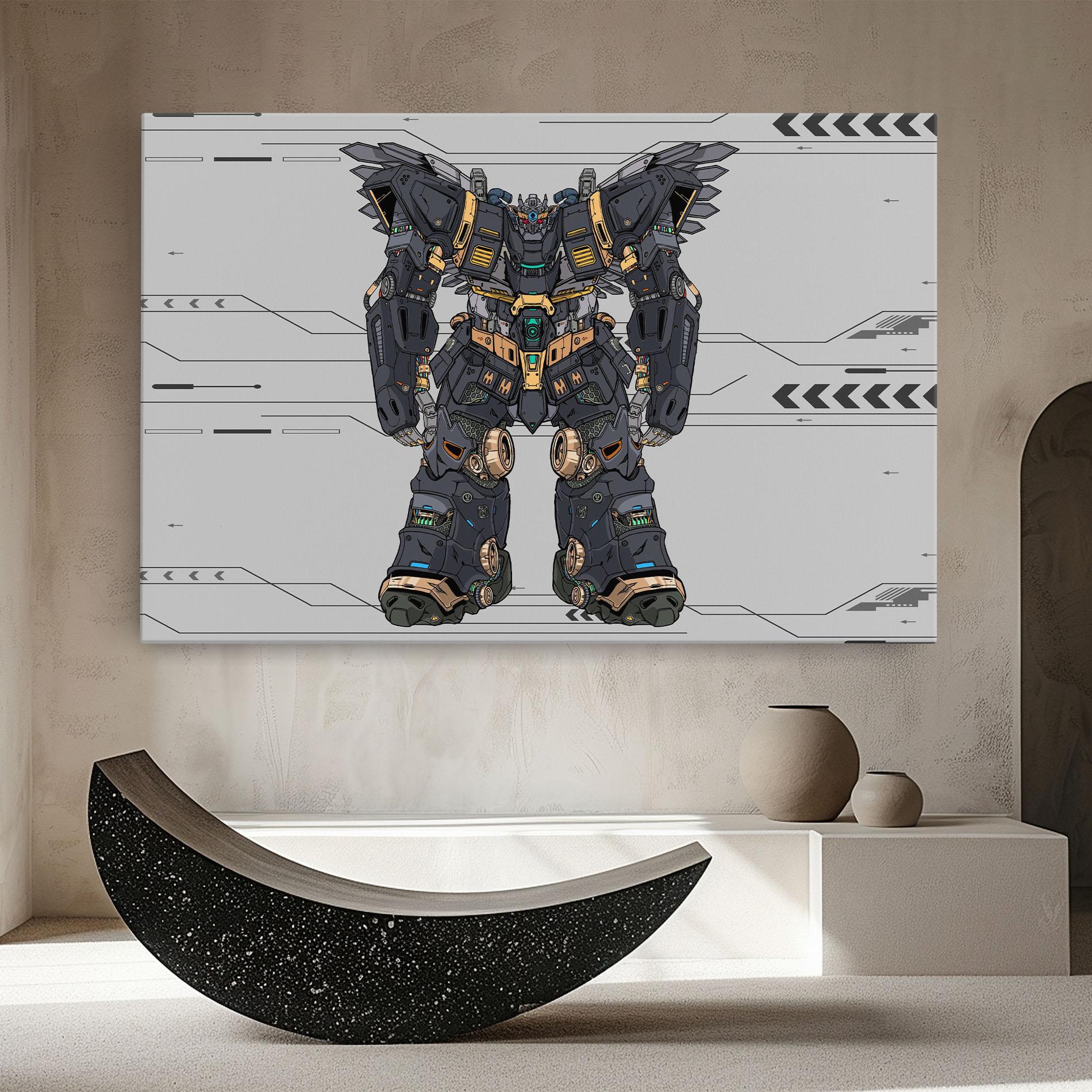 Leinwandbild Grey Yelloy Robot mockup 8