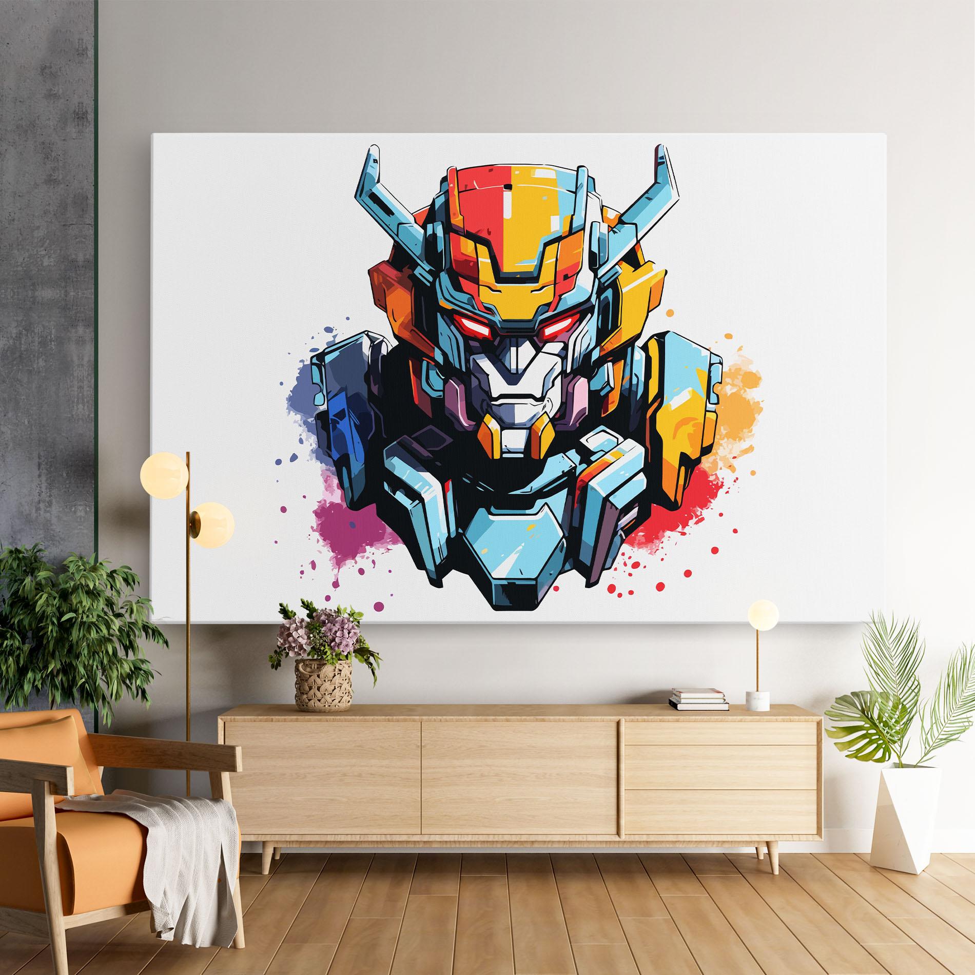 Leinwandbild Colorful Robot mockup 9