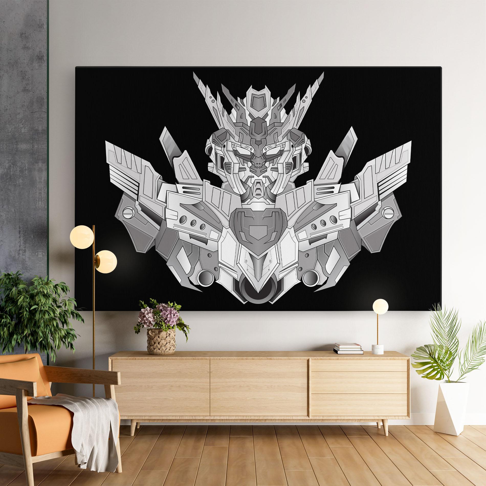 Leinwandbild Grey Robot mockup 9