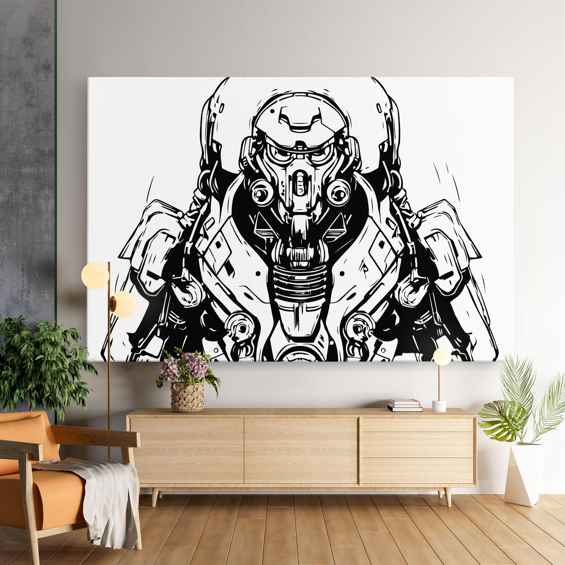 Leinwandbild Military Robot mockup 9