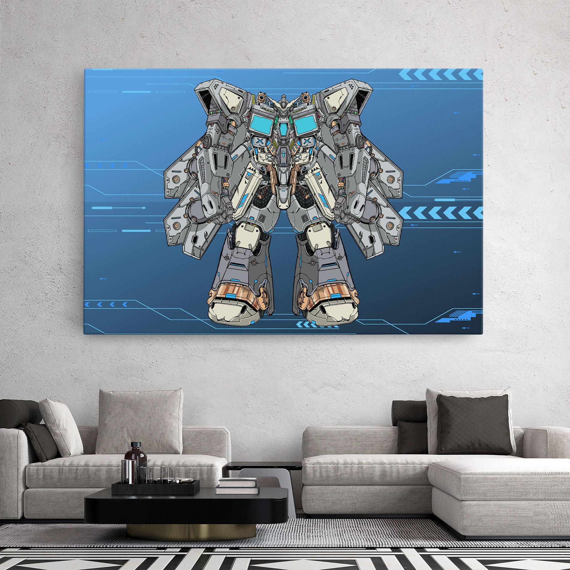 Leinwandbild Blue Grey Robot mockup 2