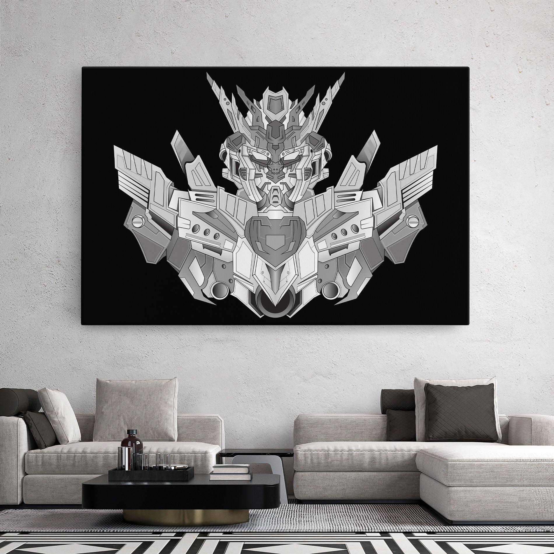 Leinwandbild Grey Robot mockup 2