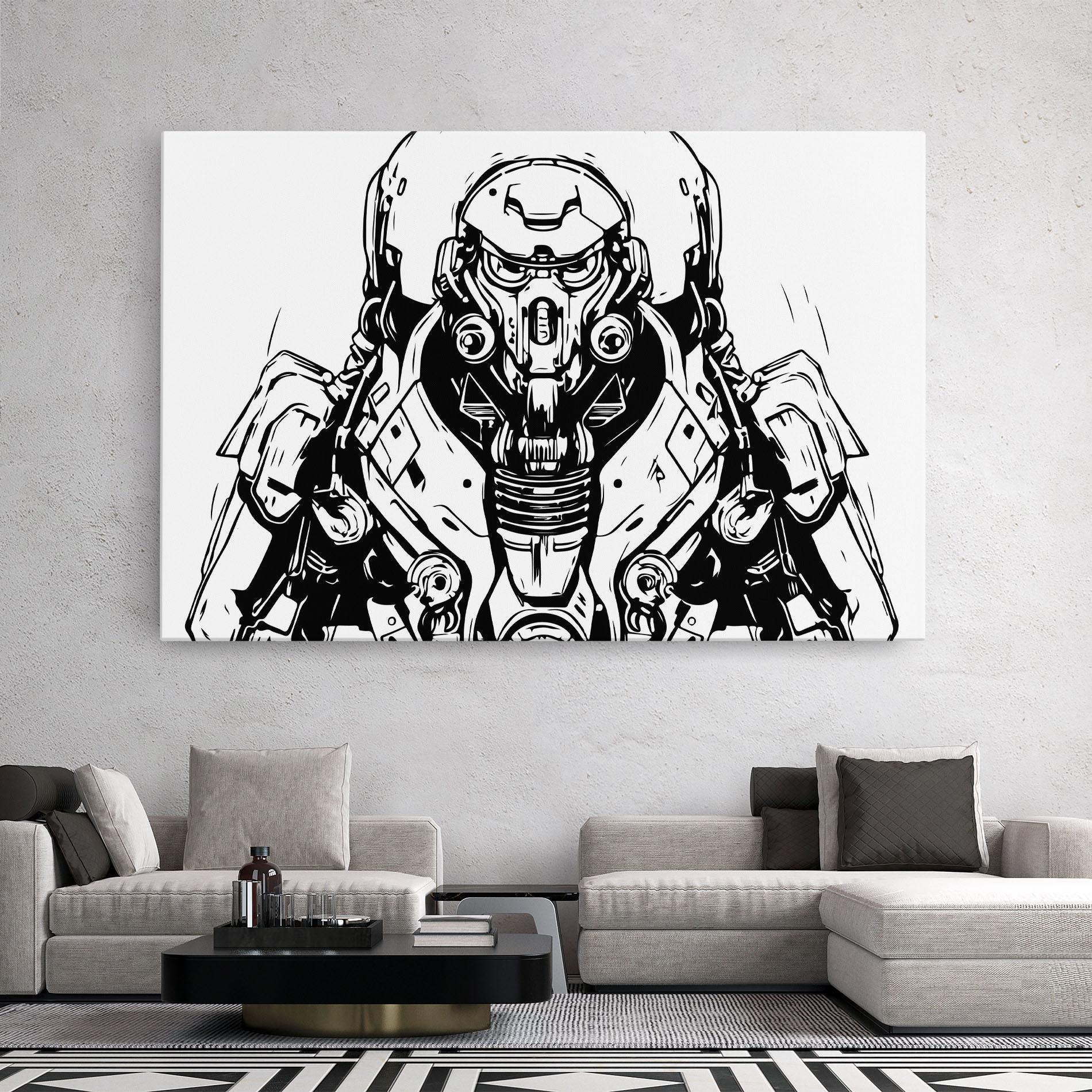 Leinwandbild Military Robot mockup 2