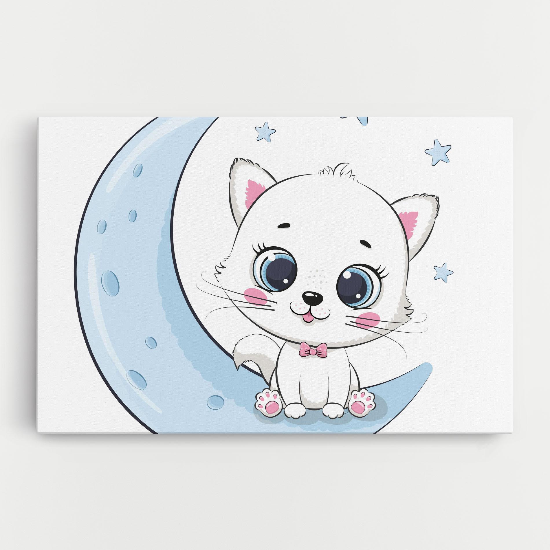 Leinwandbild Blue Moon Cat mockup 0